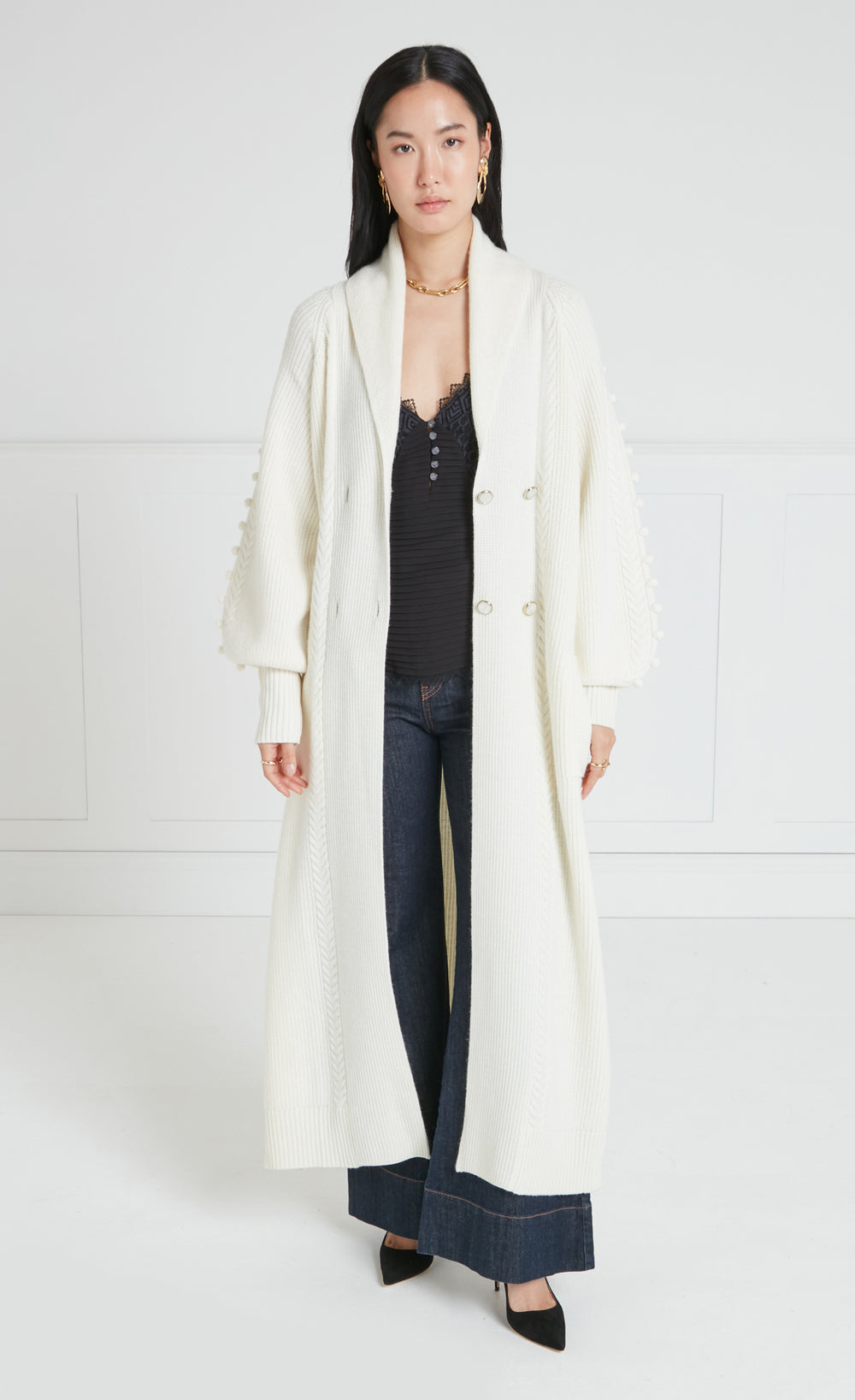 Chrissie Knit Coat - Cream