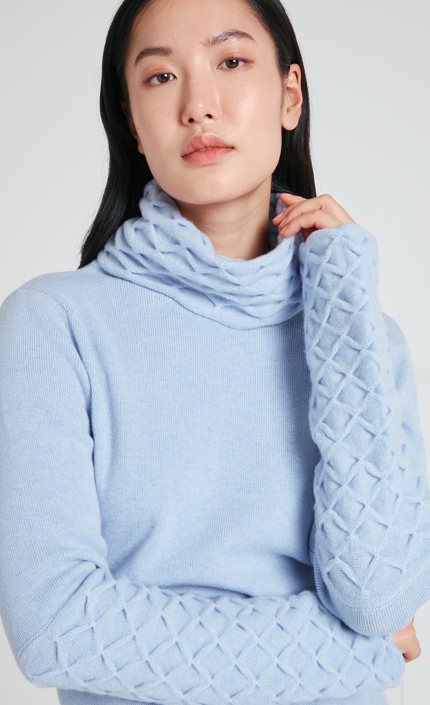 Honeycomb Knit Jumper - Powder Blue