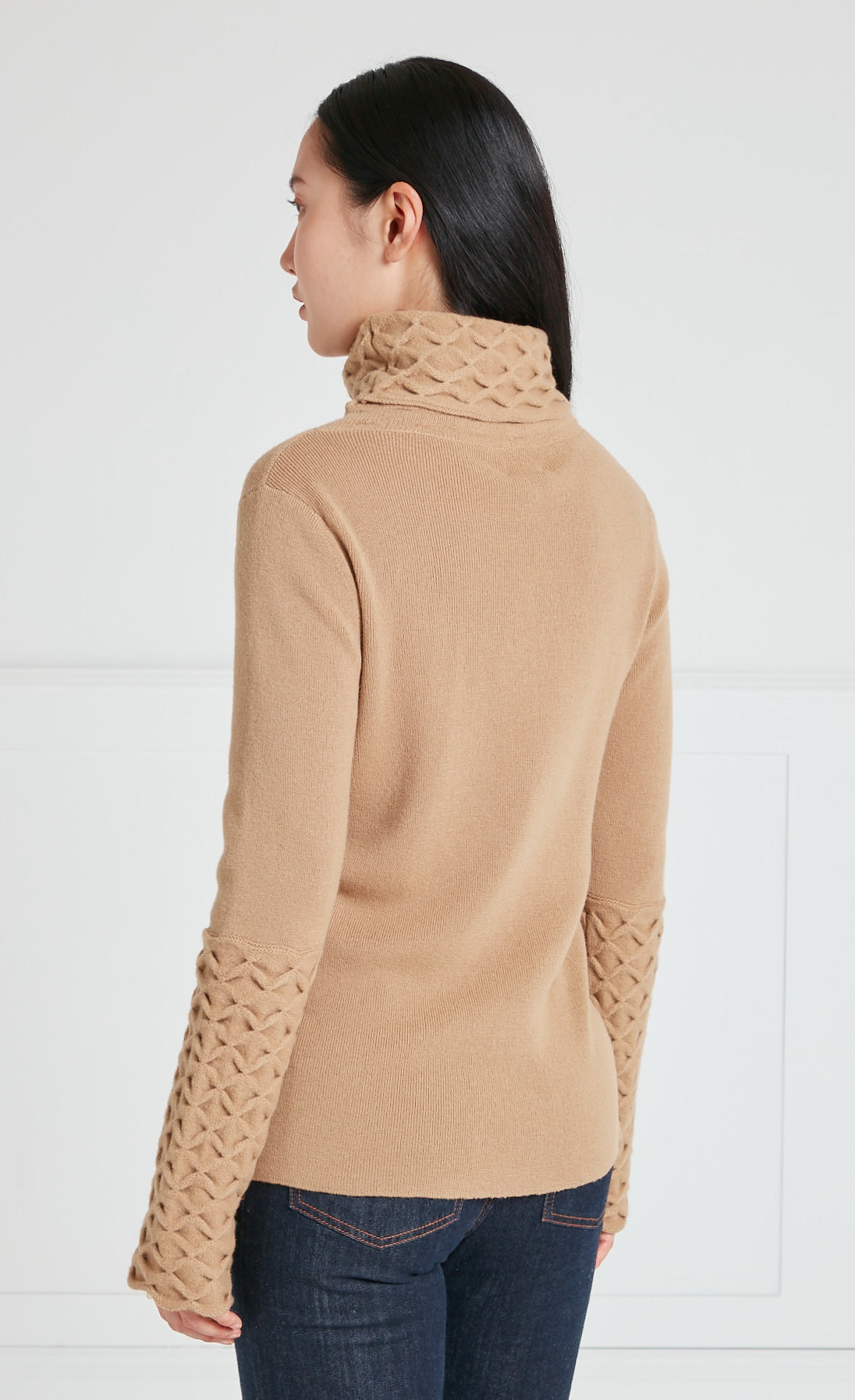 Honeycomb Knit Jumper - Camel