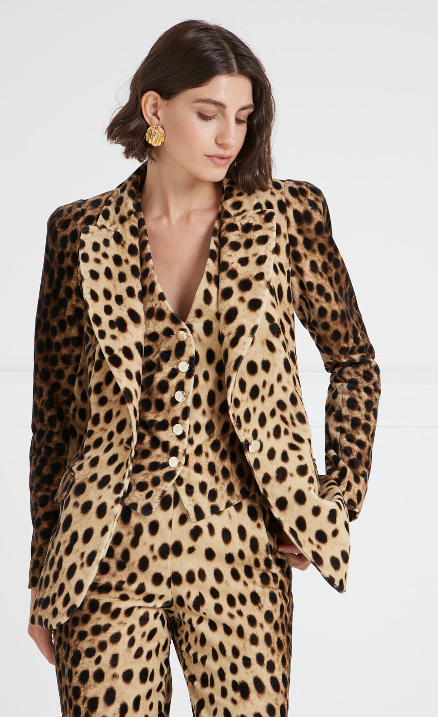 Tailored Blazer Animal Print Womens Blazer Nemera Jacket Leopard