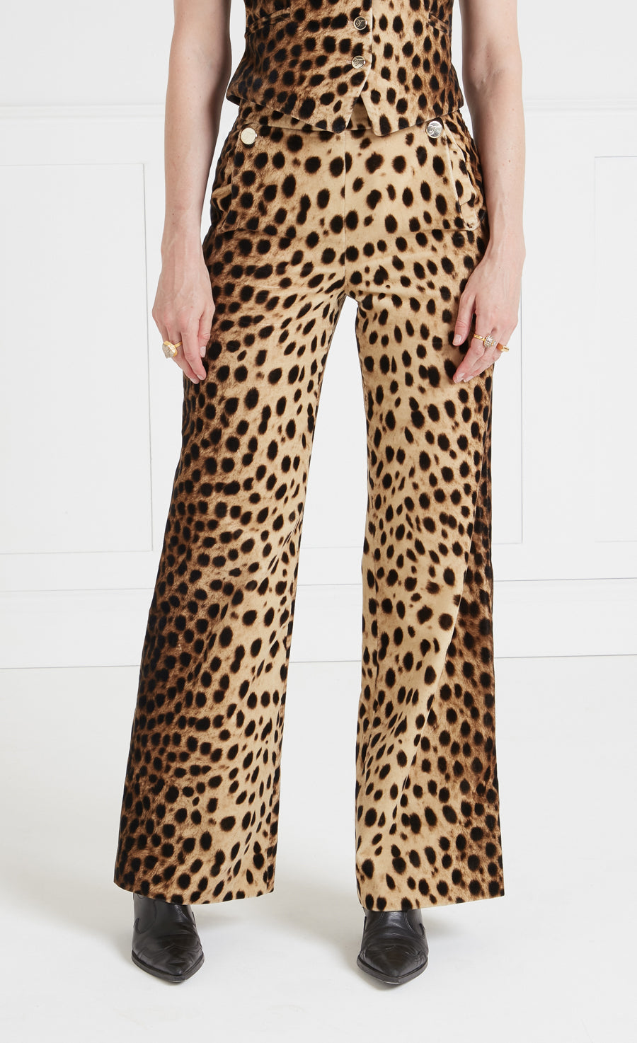 Nemera Velvet Trousers - Leopard Print