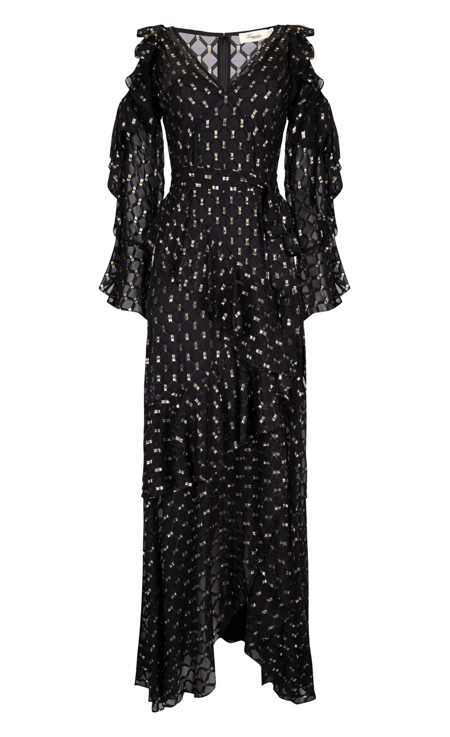 Angelico Ruffle Dress - Black
