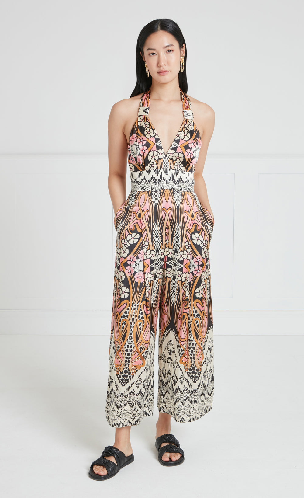 Monikh Jumpsuit - Pink/Sand Mix