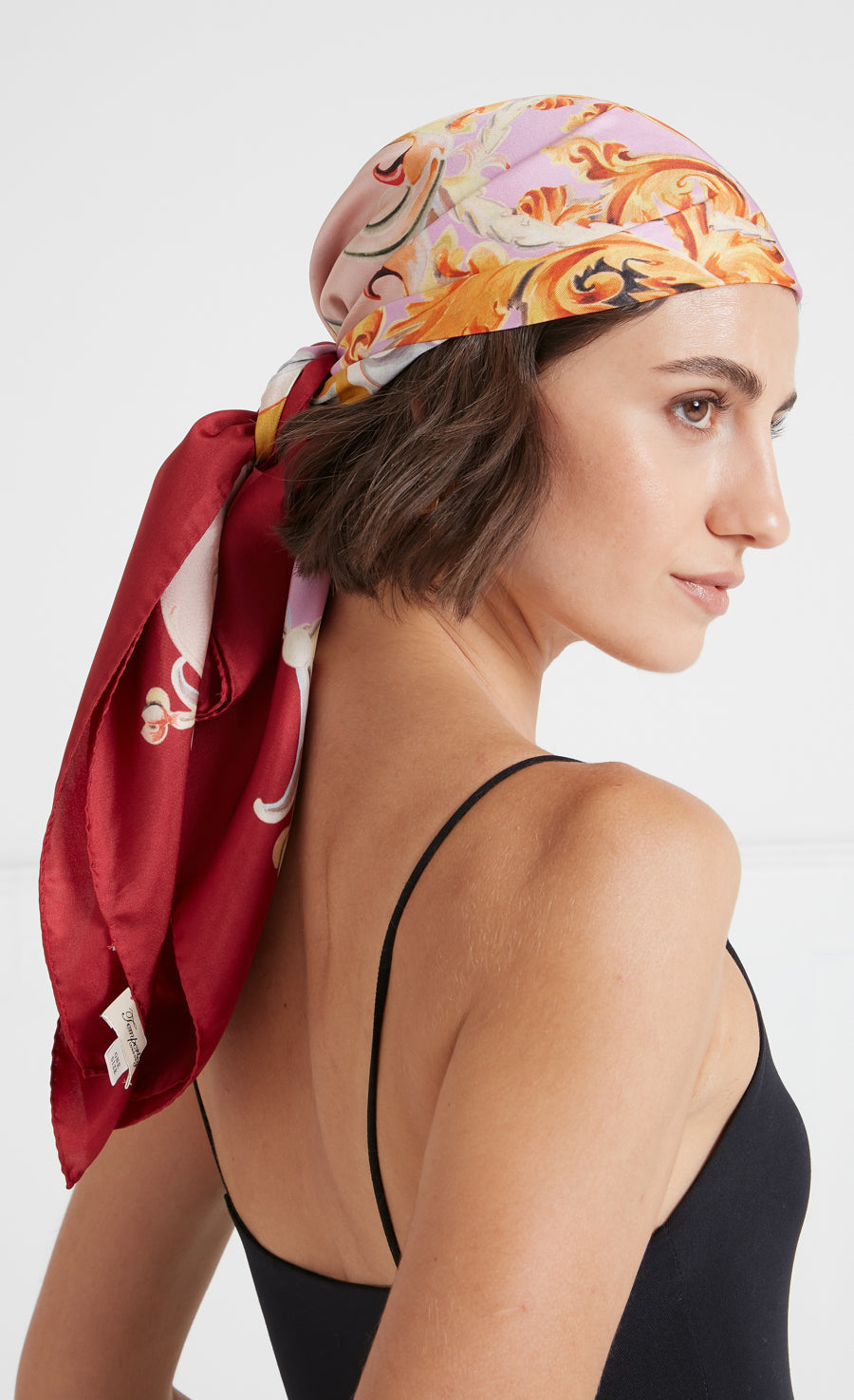 Carline Print Headscarf - Rosewater