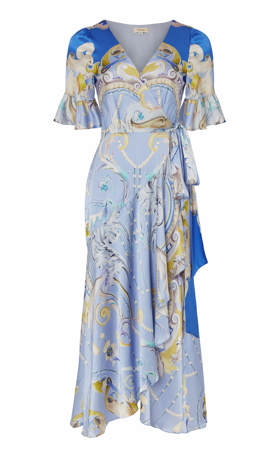 Carline Print Wrap Dress - Vista Blue