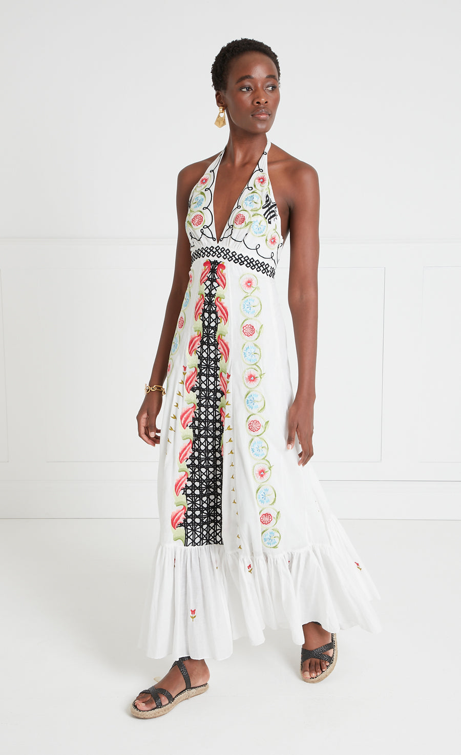 Florentine Halter Dress - White | Dresses & Jumpsuits | Temperley London Temperley London (INT) Florentine Halter Dress - White | Dresses & Jumpsuits | Temperley London Temperley London (INT)