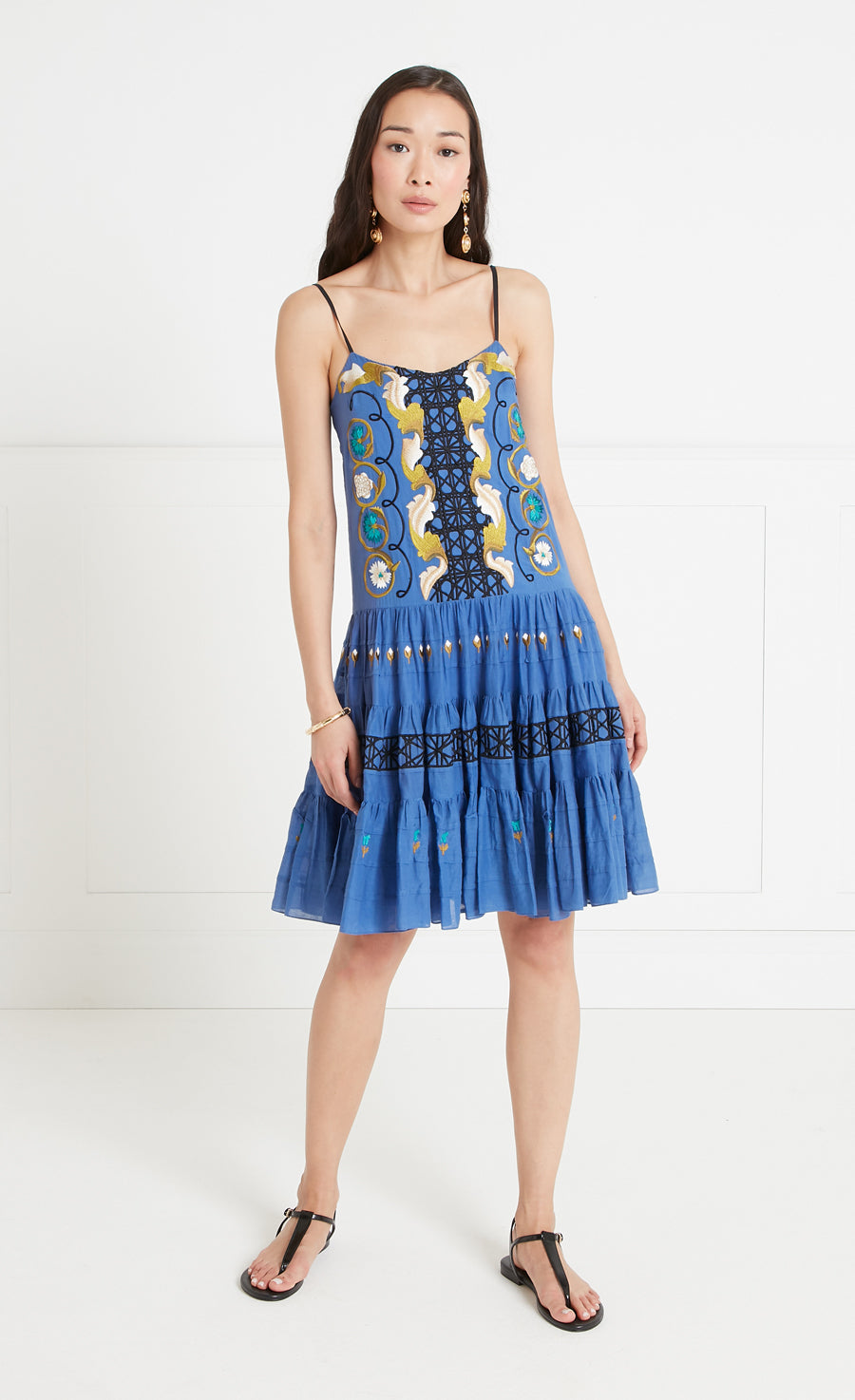 Florentine Strappy Dress - Dazzling Blue