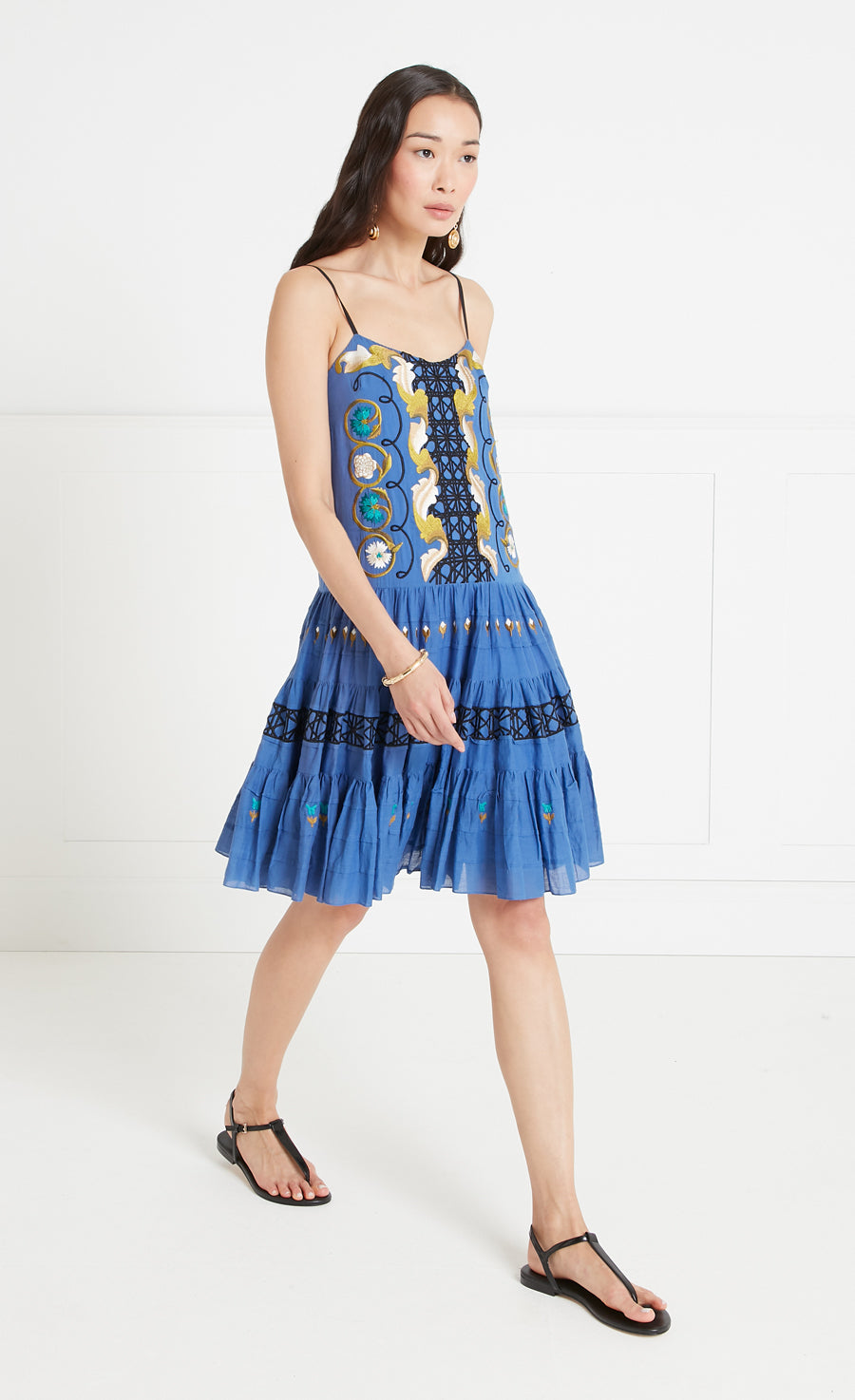 Florentine Strappy Dress - Dazzling Blue