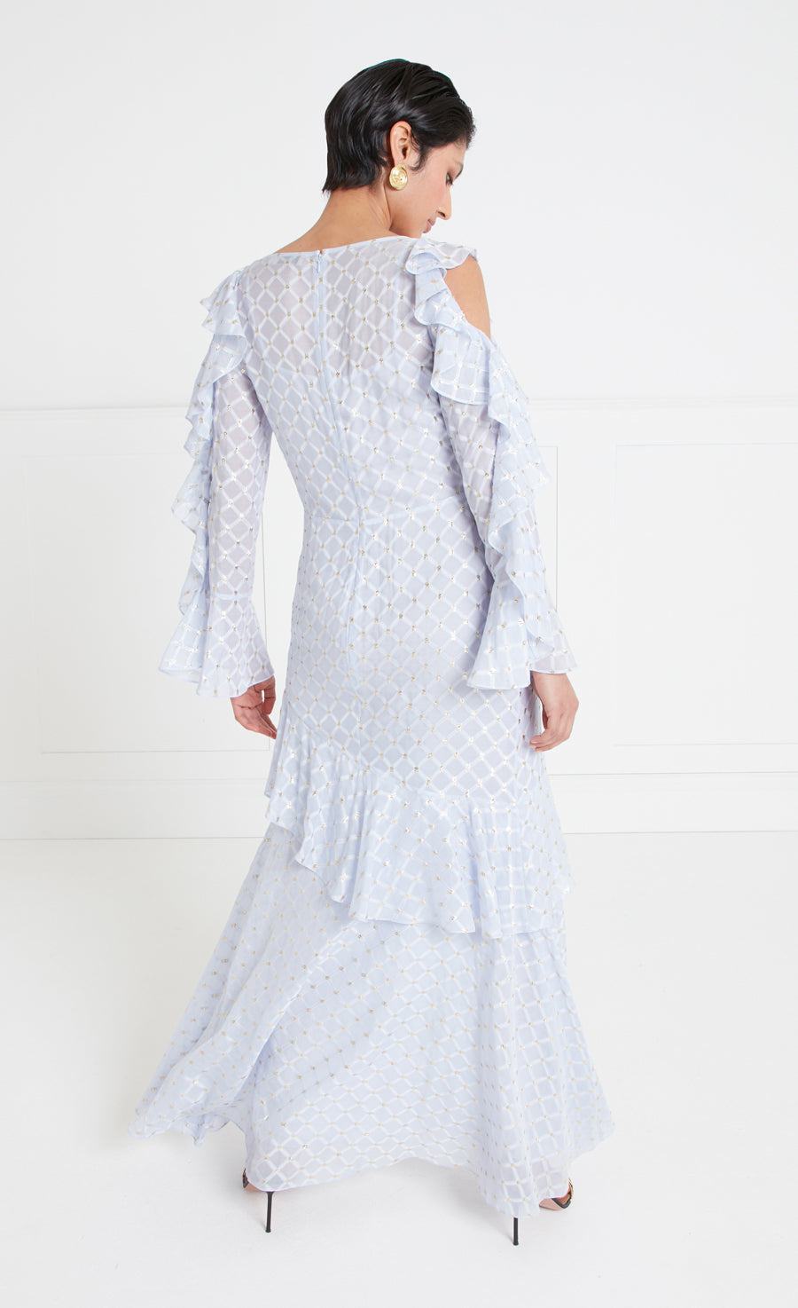 Angelico Ruffle Dress - Halogen Blue