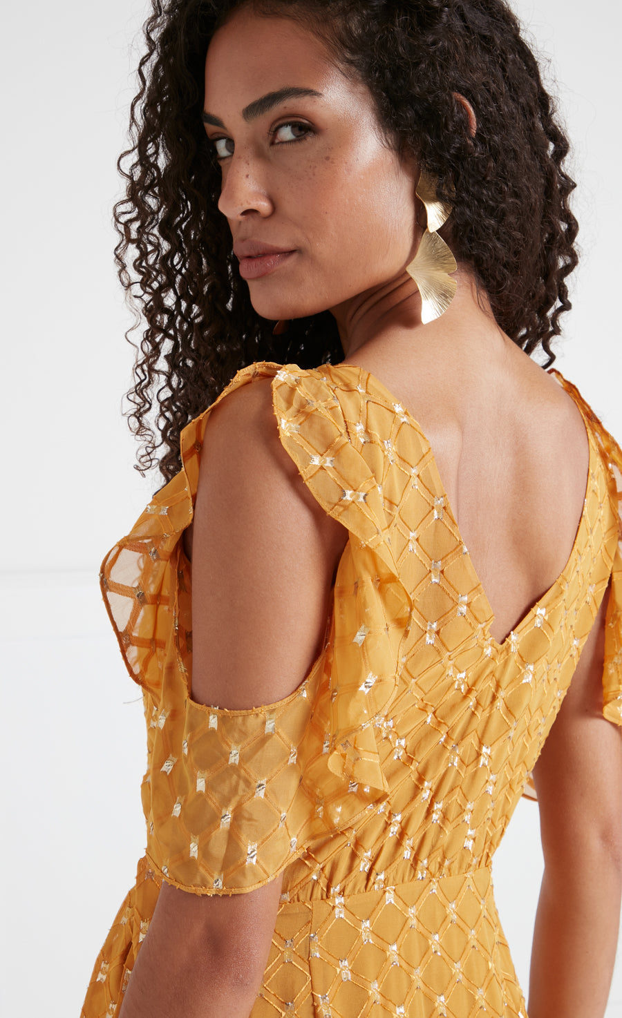 Angelico Mini Dress - Amber Gold