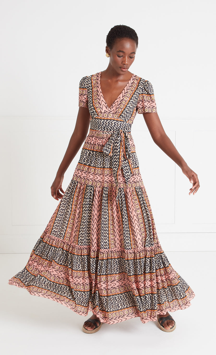 Gia V-Neck Dress - Gossamer Pink