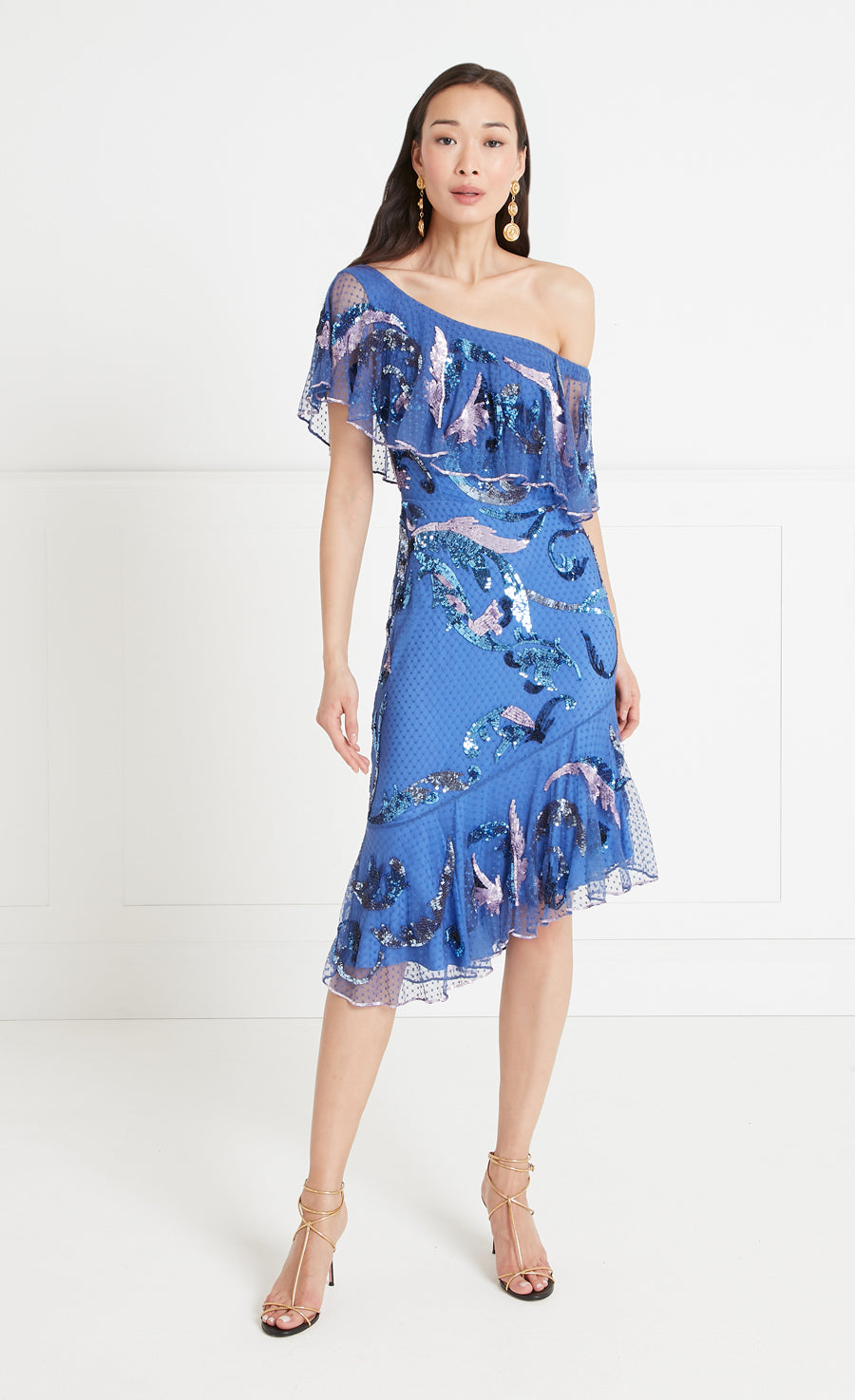 Novella Ruffle Dress - Dazzling Blue