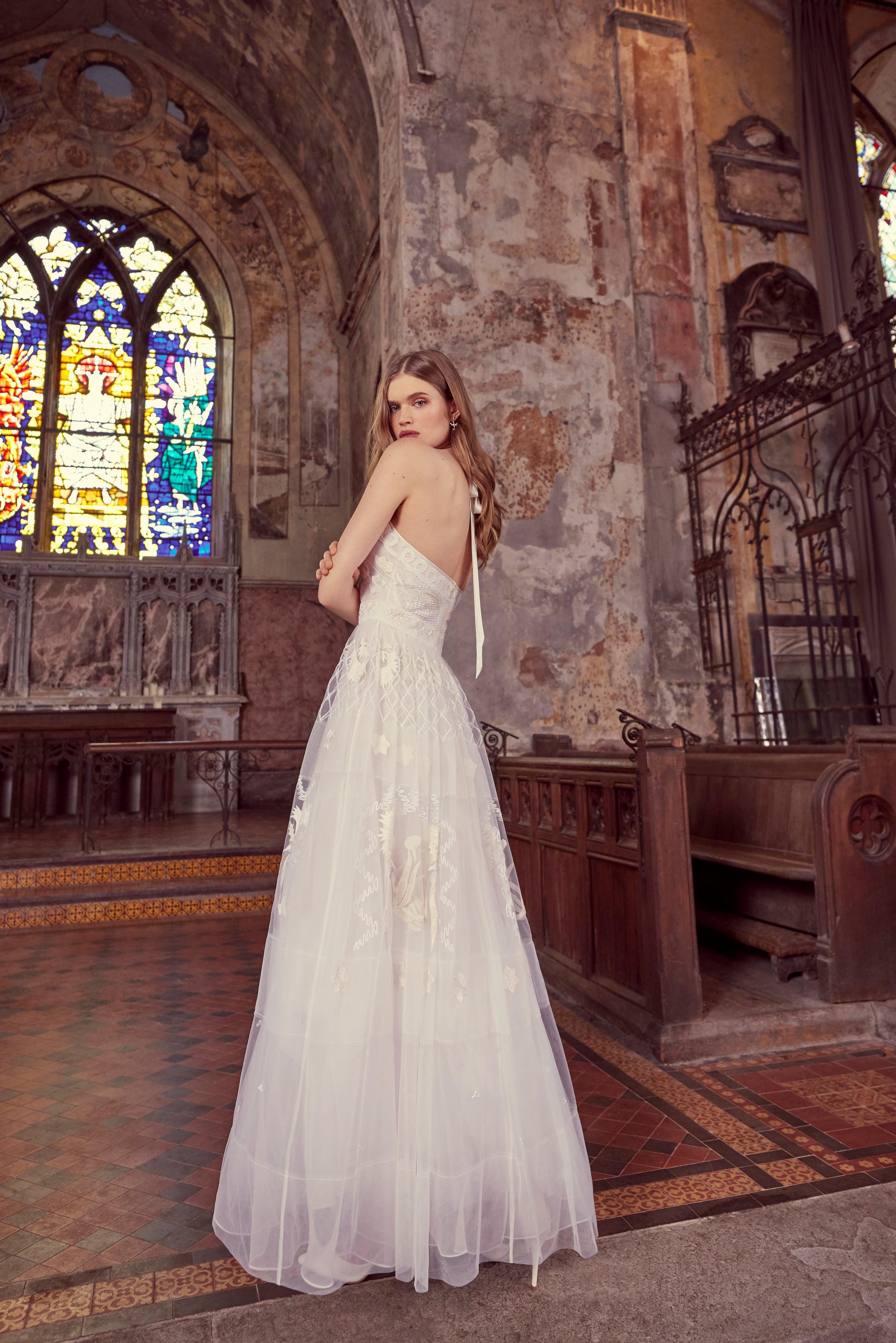 シルク サテンプリーツ 七分袖ドレスワンピース　Temperley London Constantine Dress | Bridal Dresses | Temperley Bridal – Temperley