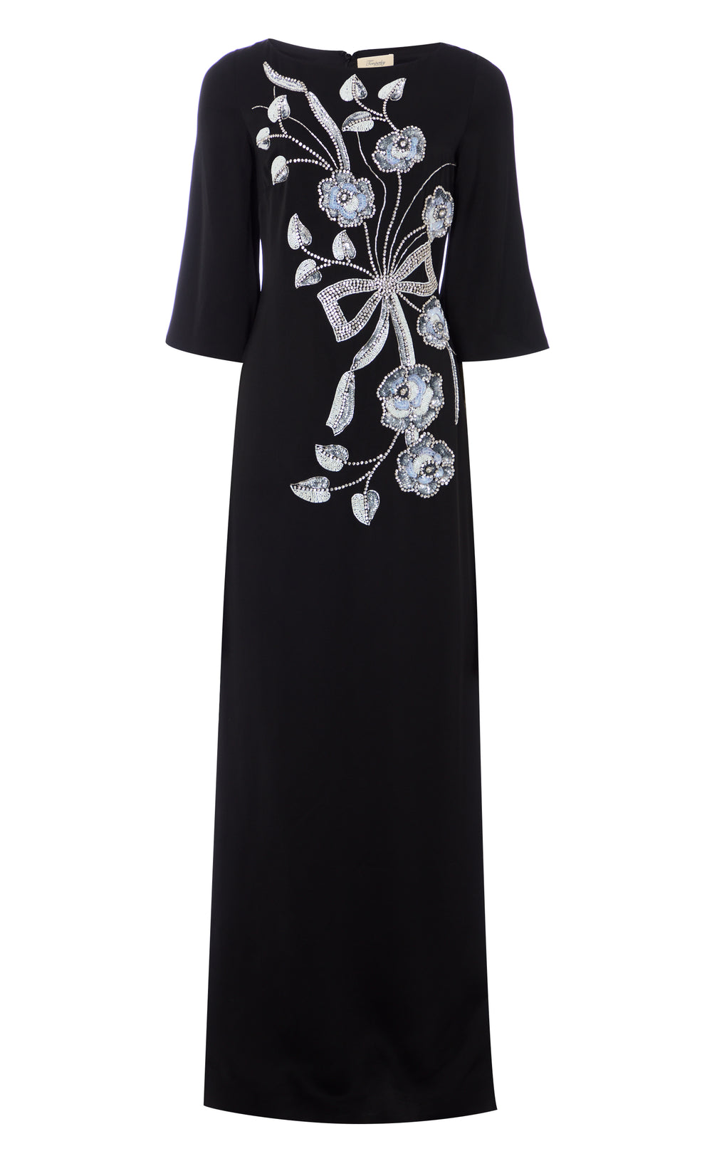 Lana Sleeved Gown - Black