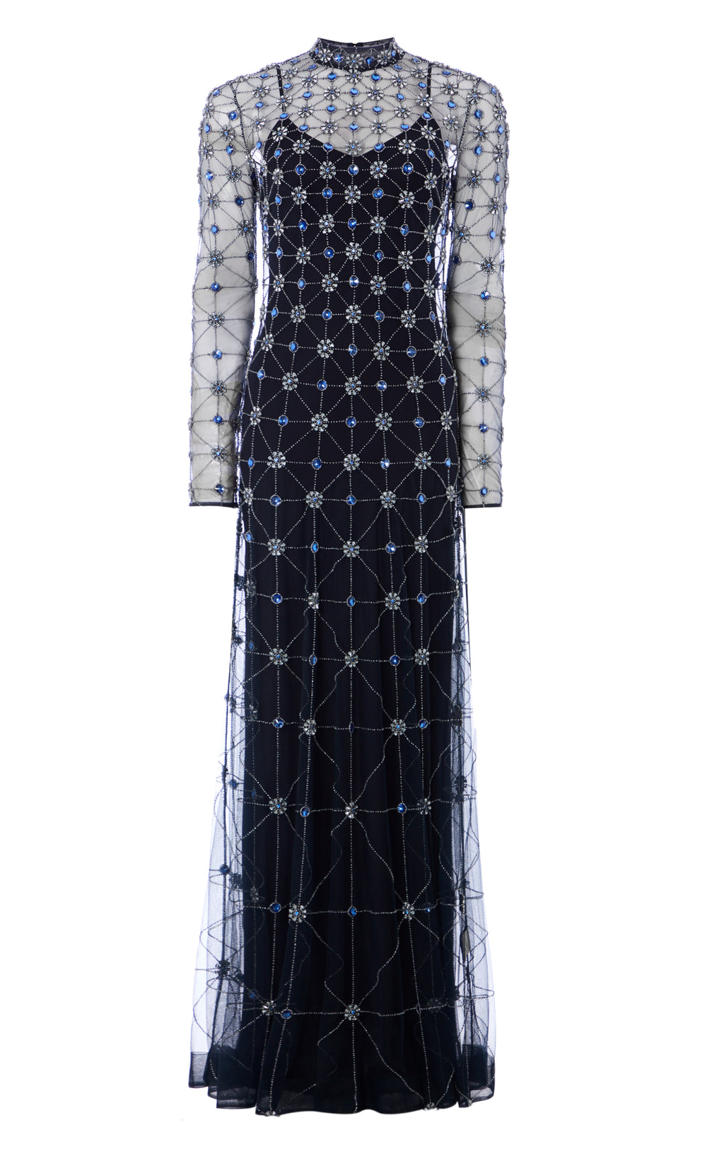 Crossbone Lattice Gown - Midnight