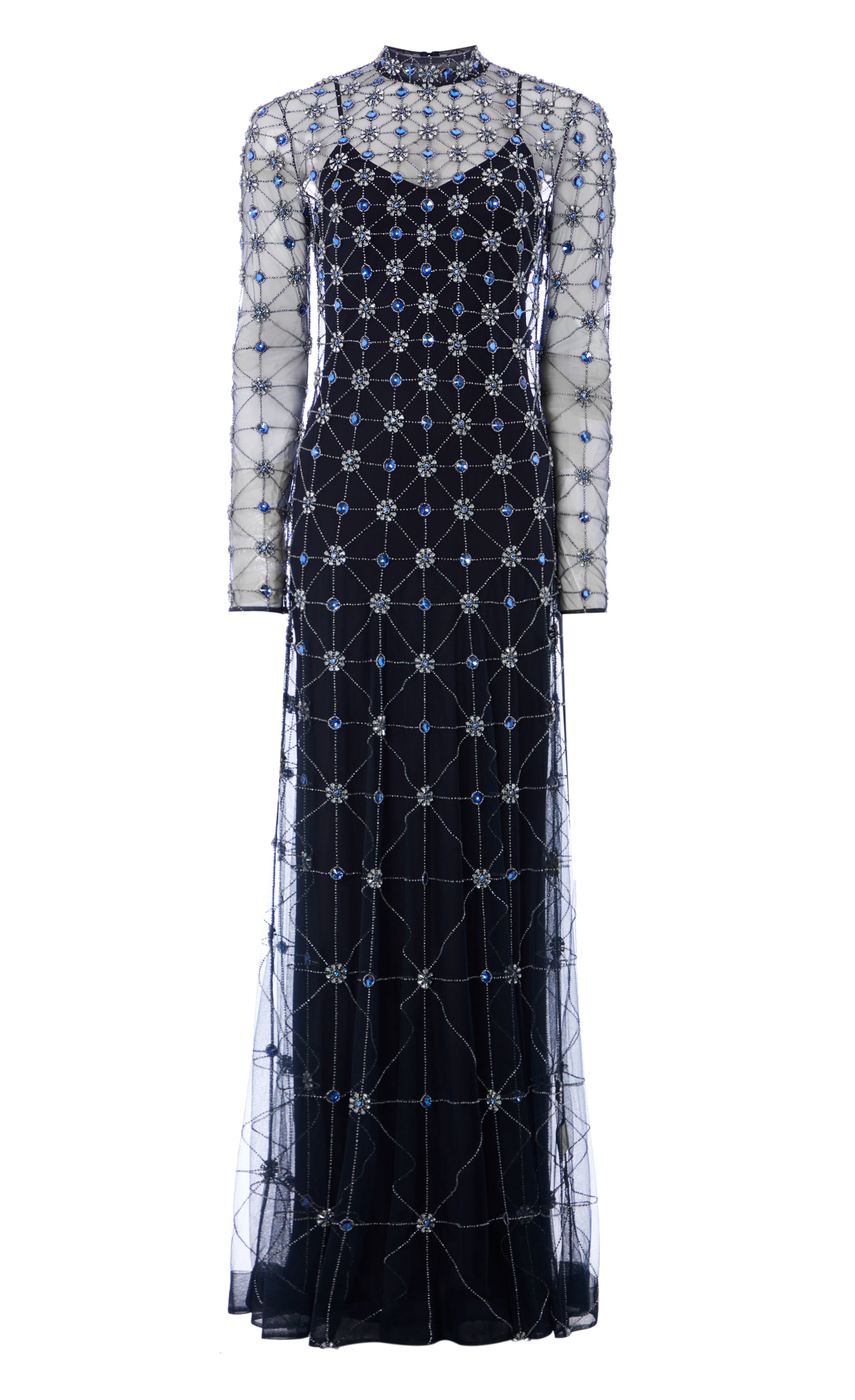 Crossbone Lattice Gown - Midnight