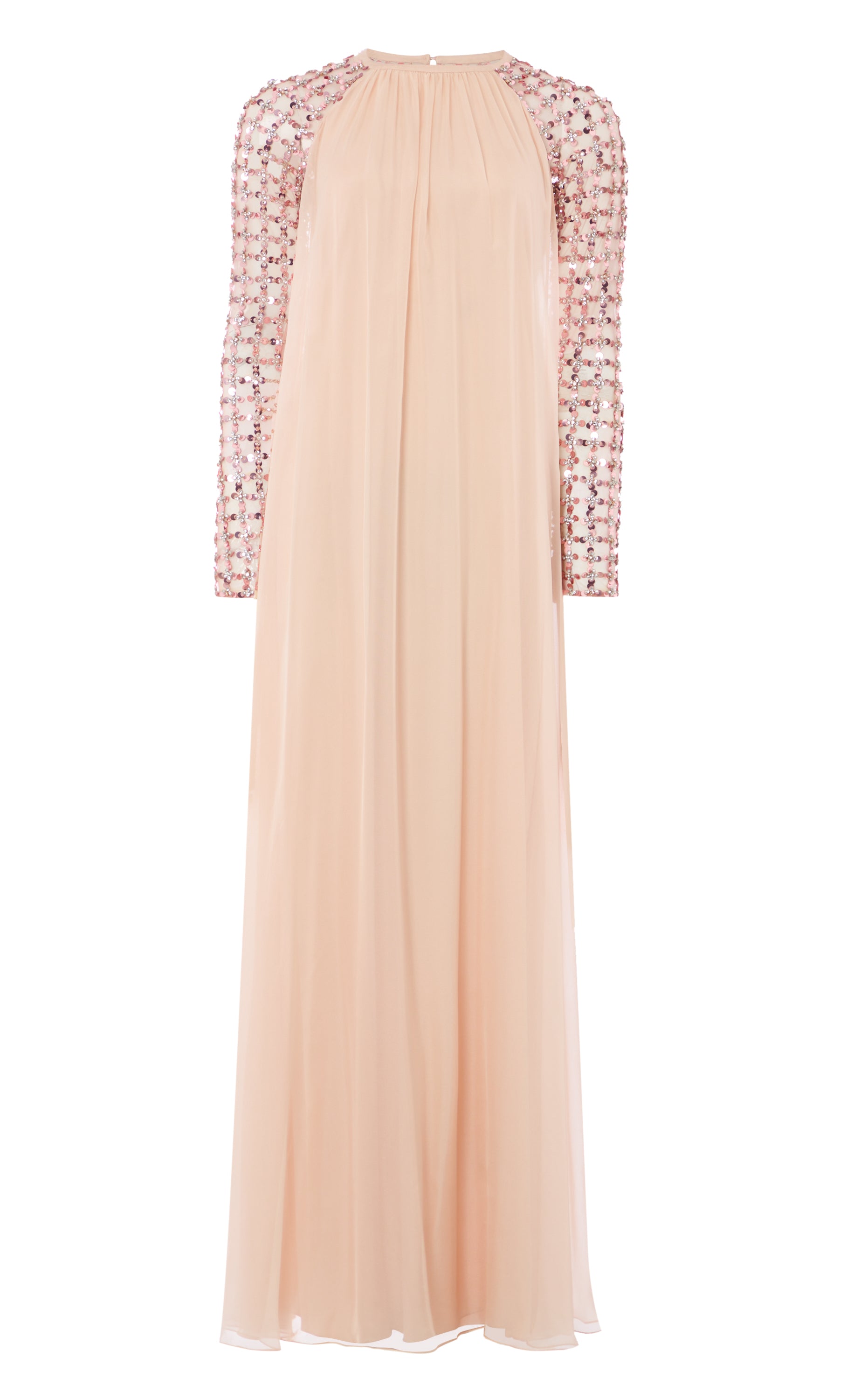 Angelli Lattice Long Dress - Rosewater