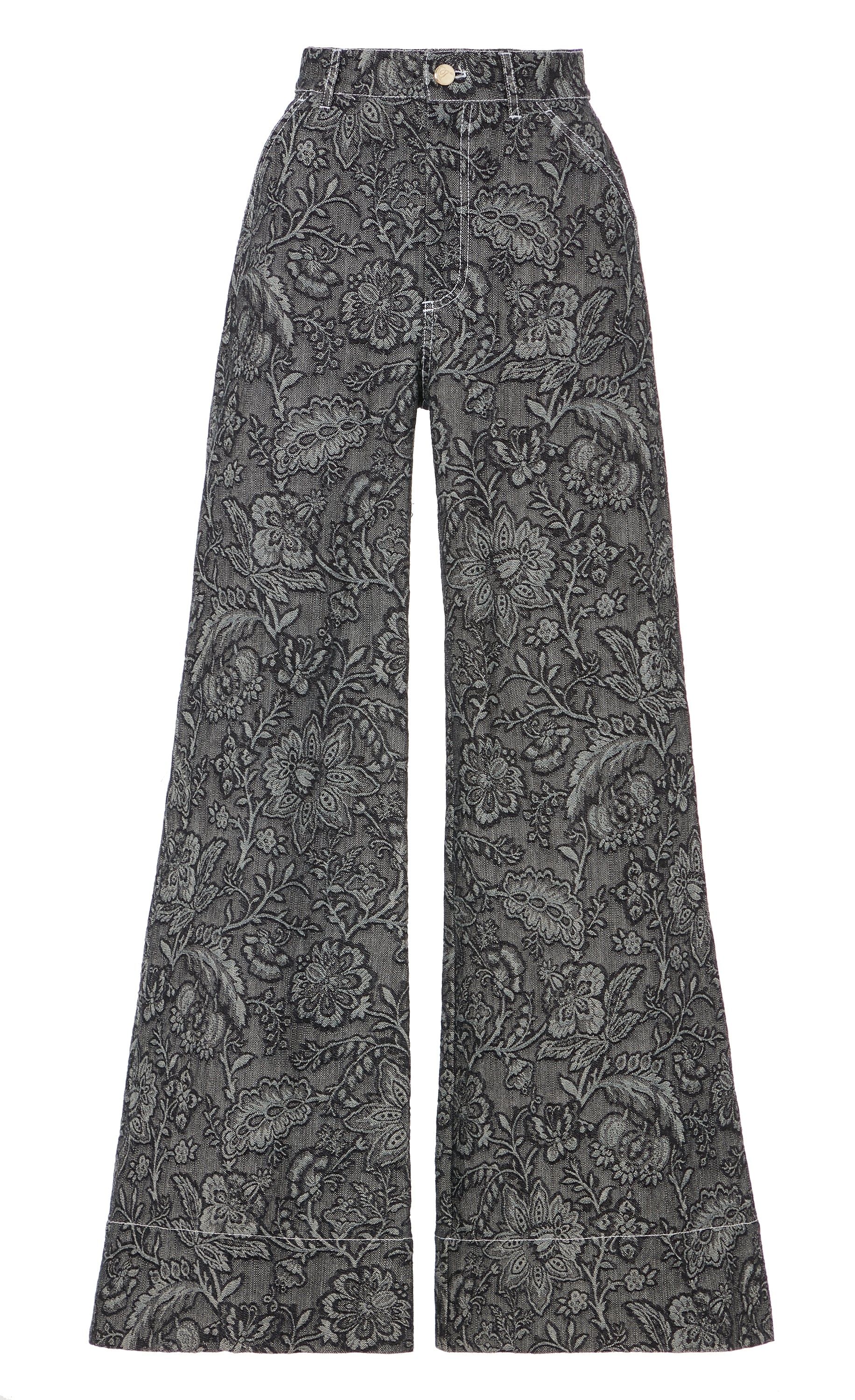 Francis Denim Wide Leg Trousers - Washed Black