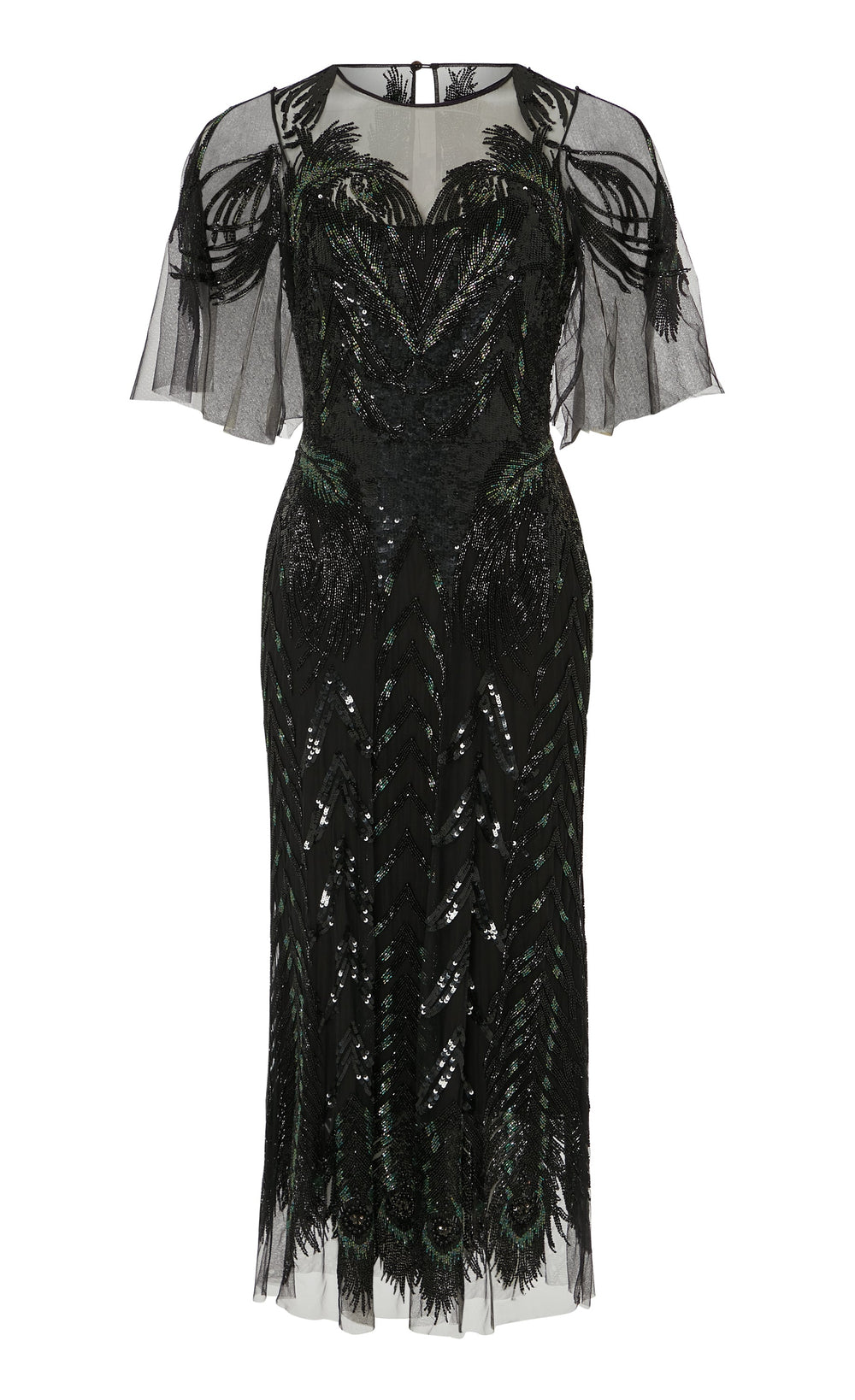 Temperley London - Peacock Midi Dress - Black - UK10 Temperley London - Peacock Midi Dress - Black - UK10