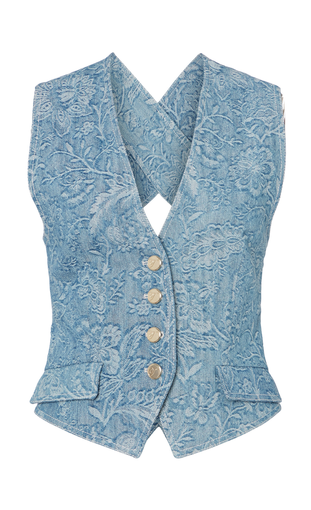 Francis Denim Waistcoat - Washed Blue