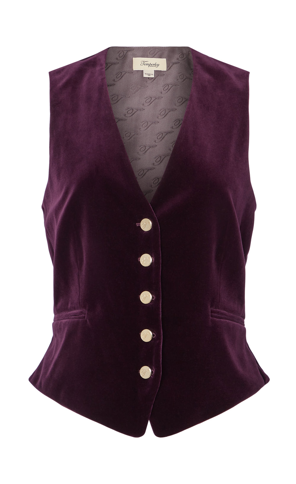 Clove Velvet Waistcoat - Dark Amethyst
