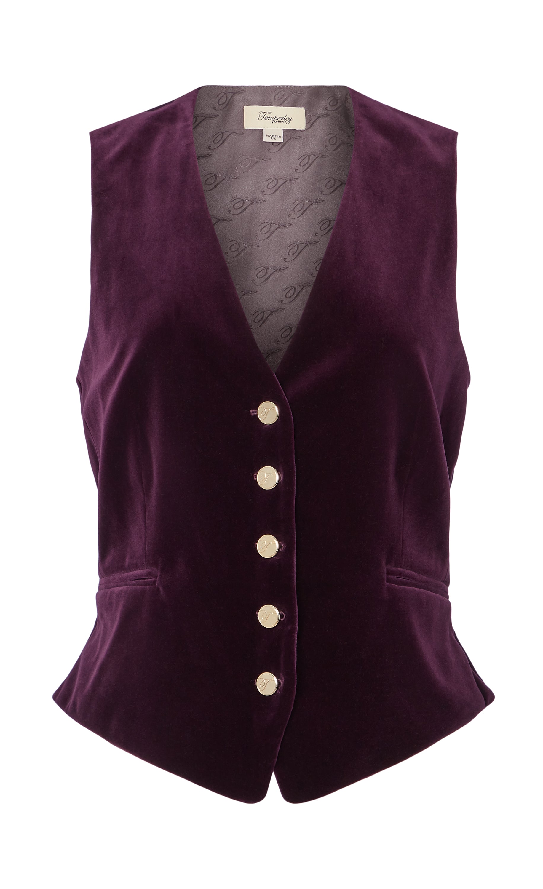 Clove Velvet Waistcoat - Dark Amethyst