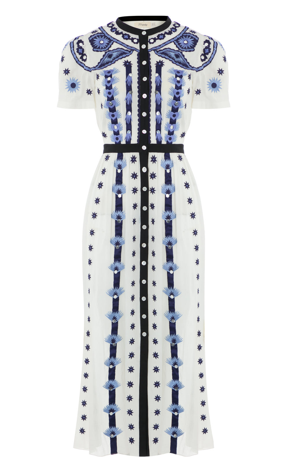 Edith Shirt Dress - White & Blue