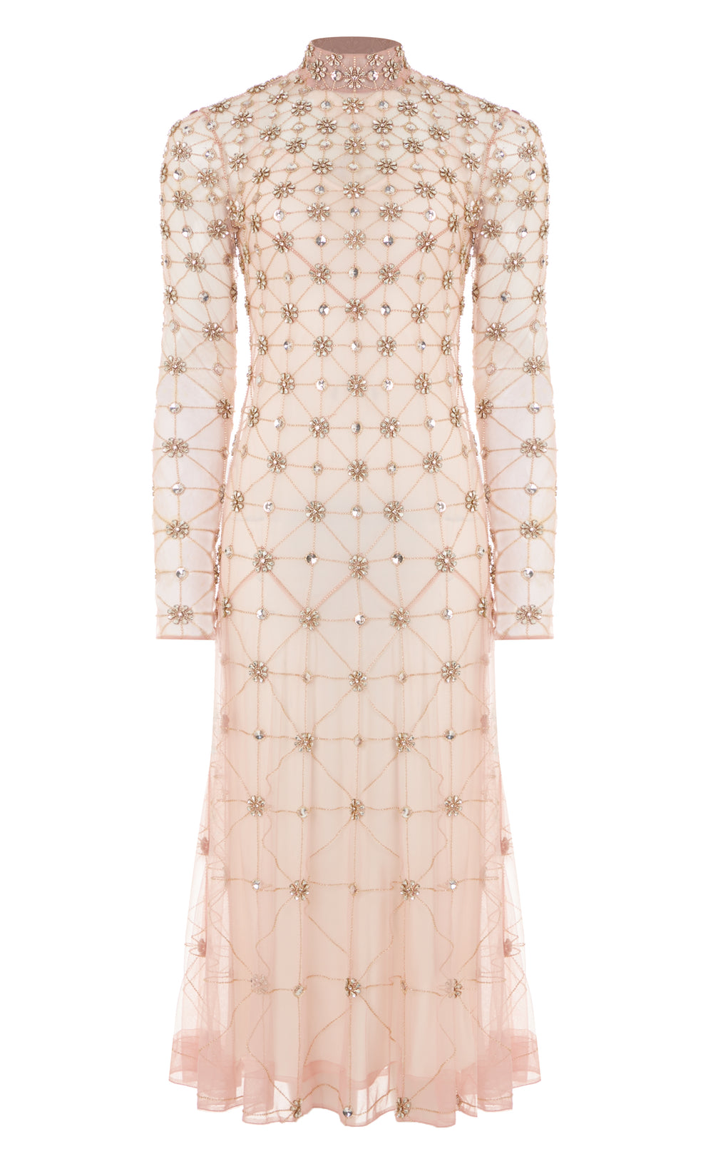 Crossbone Lattice Dress - Blush
