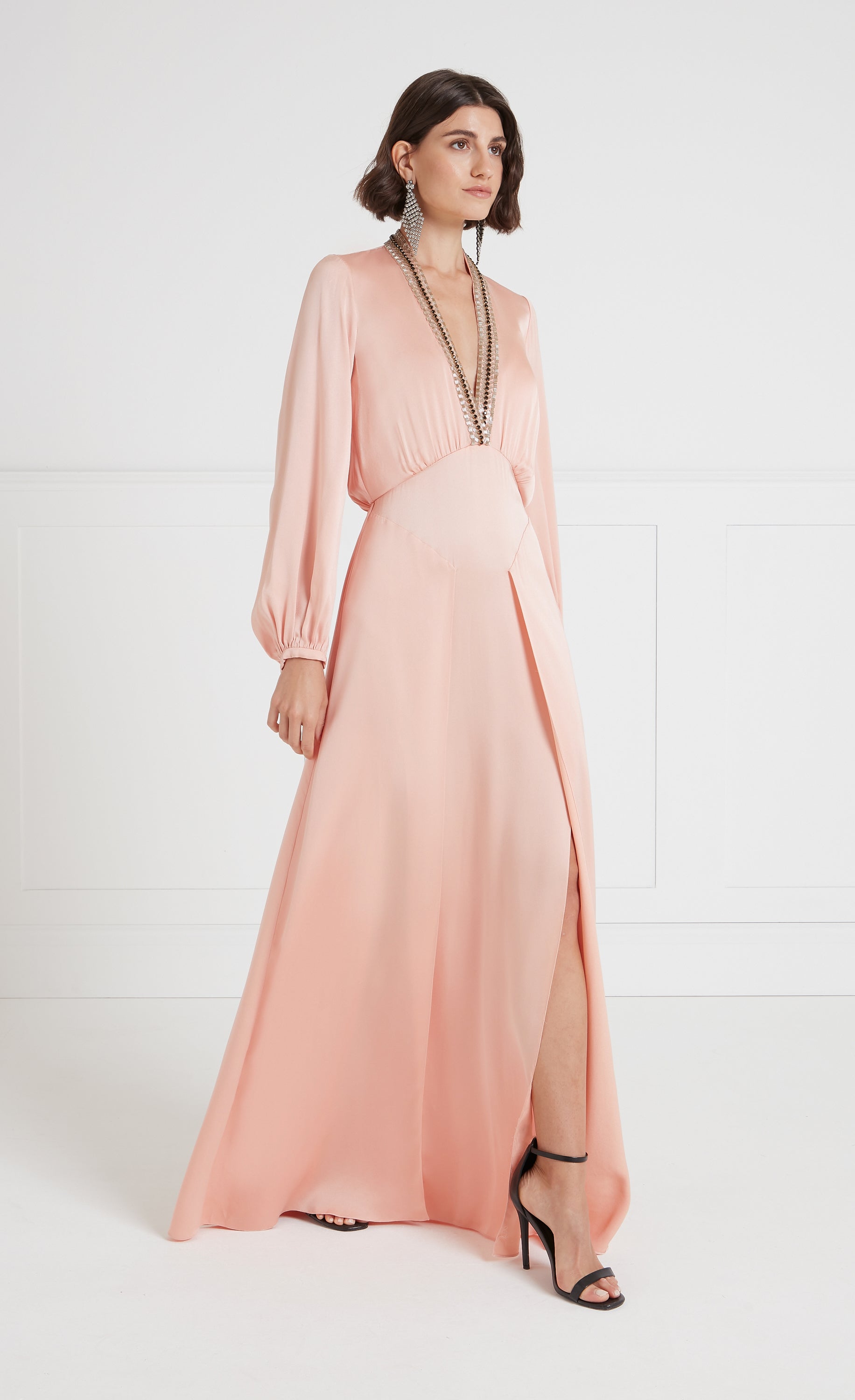 Nina Sleeved Gown - Tuscan Peach