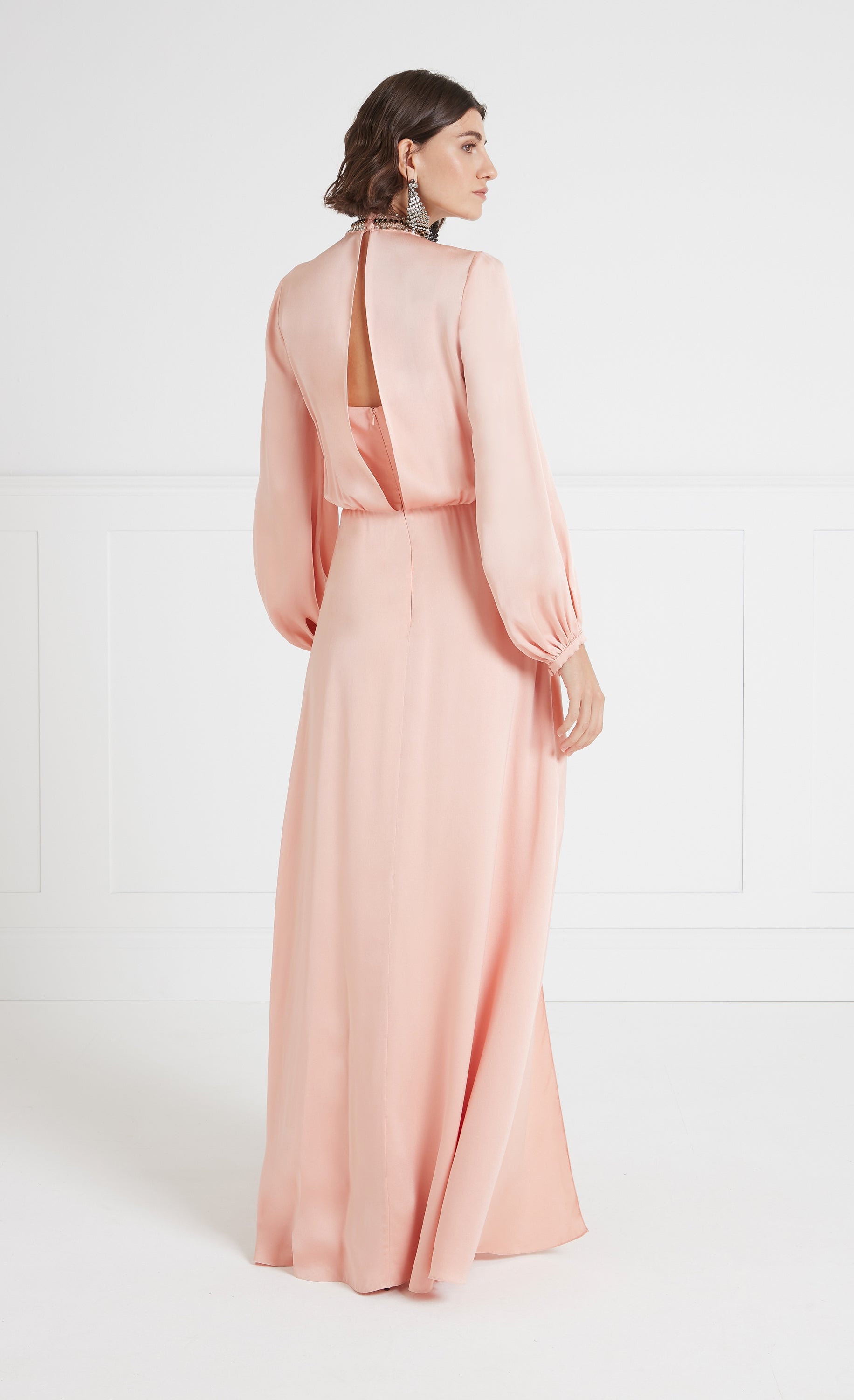 Nina Sleeved Gown - Tuscan Peach