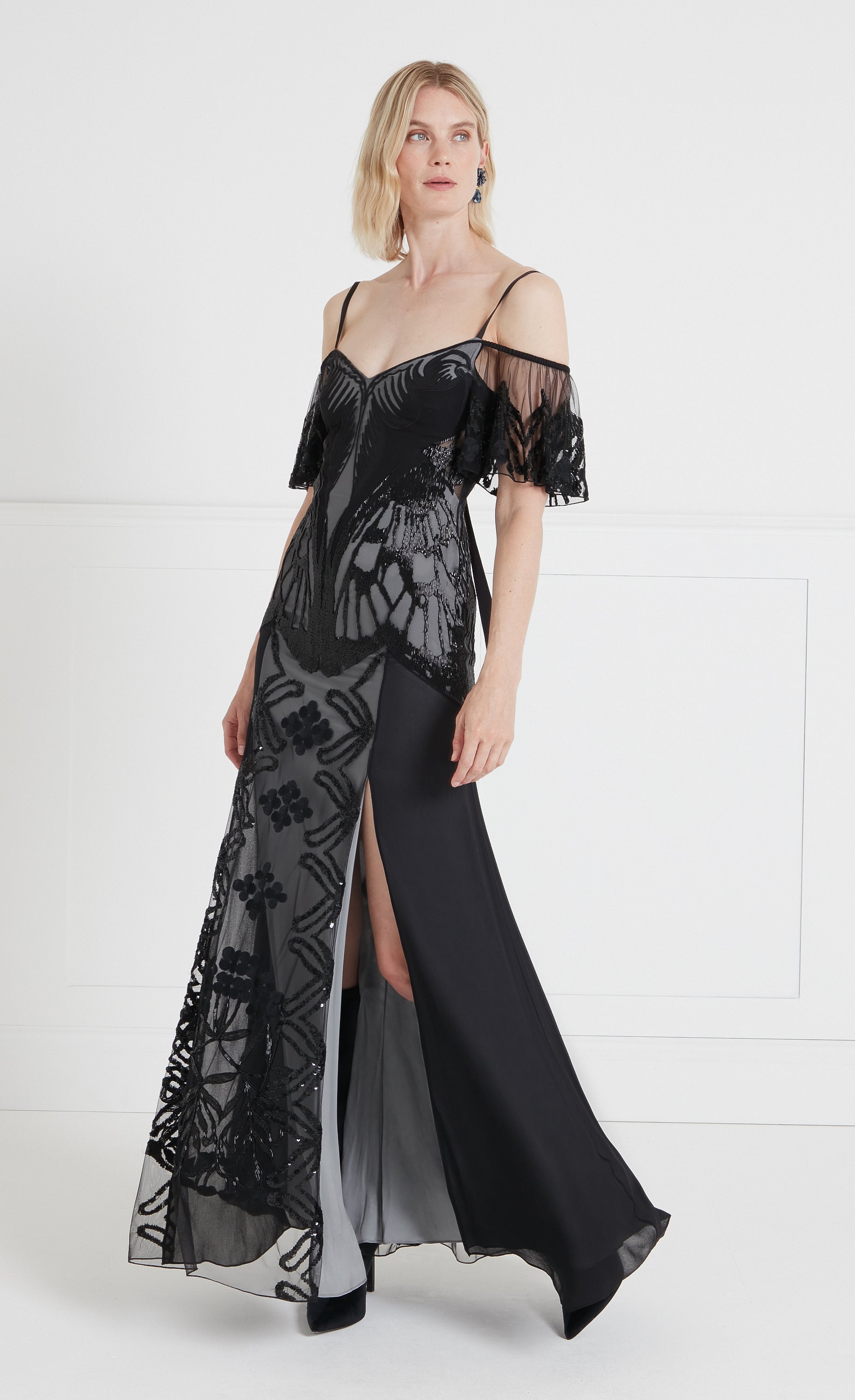 Inez Strappy Gown - Black