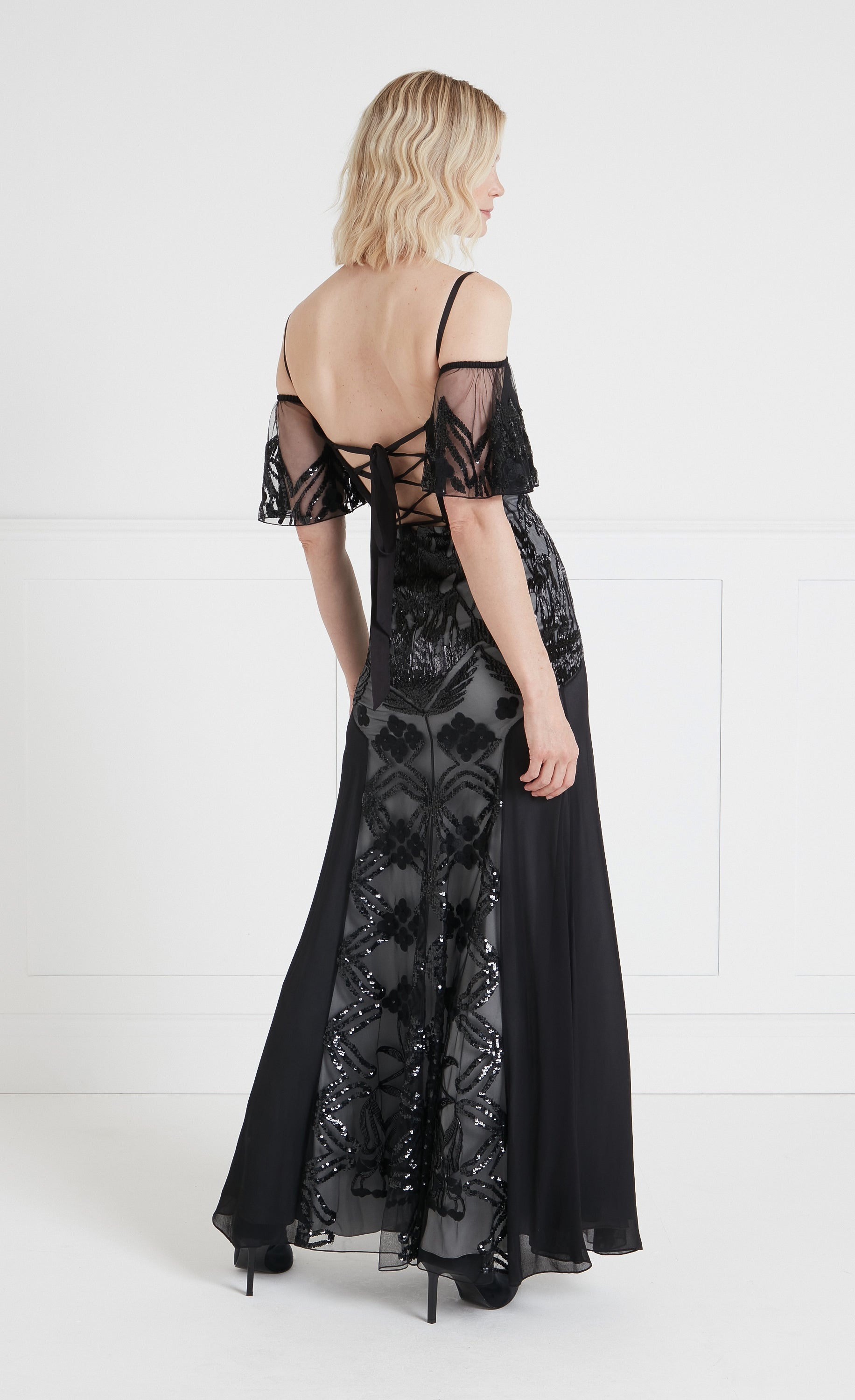 Inez Strappy Gown - Black