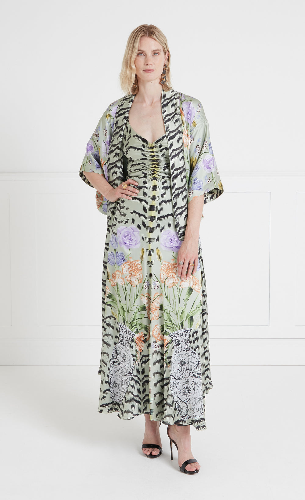 Cleo Kimono - Silt Green