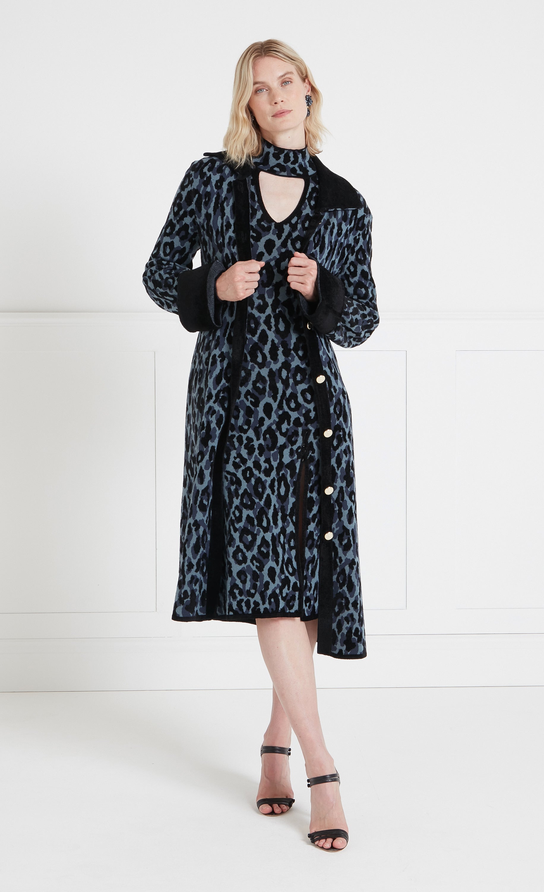 Adonis Knit Coat - Navy Mix