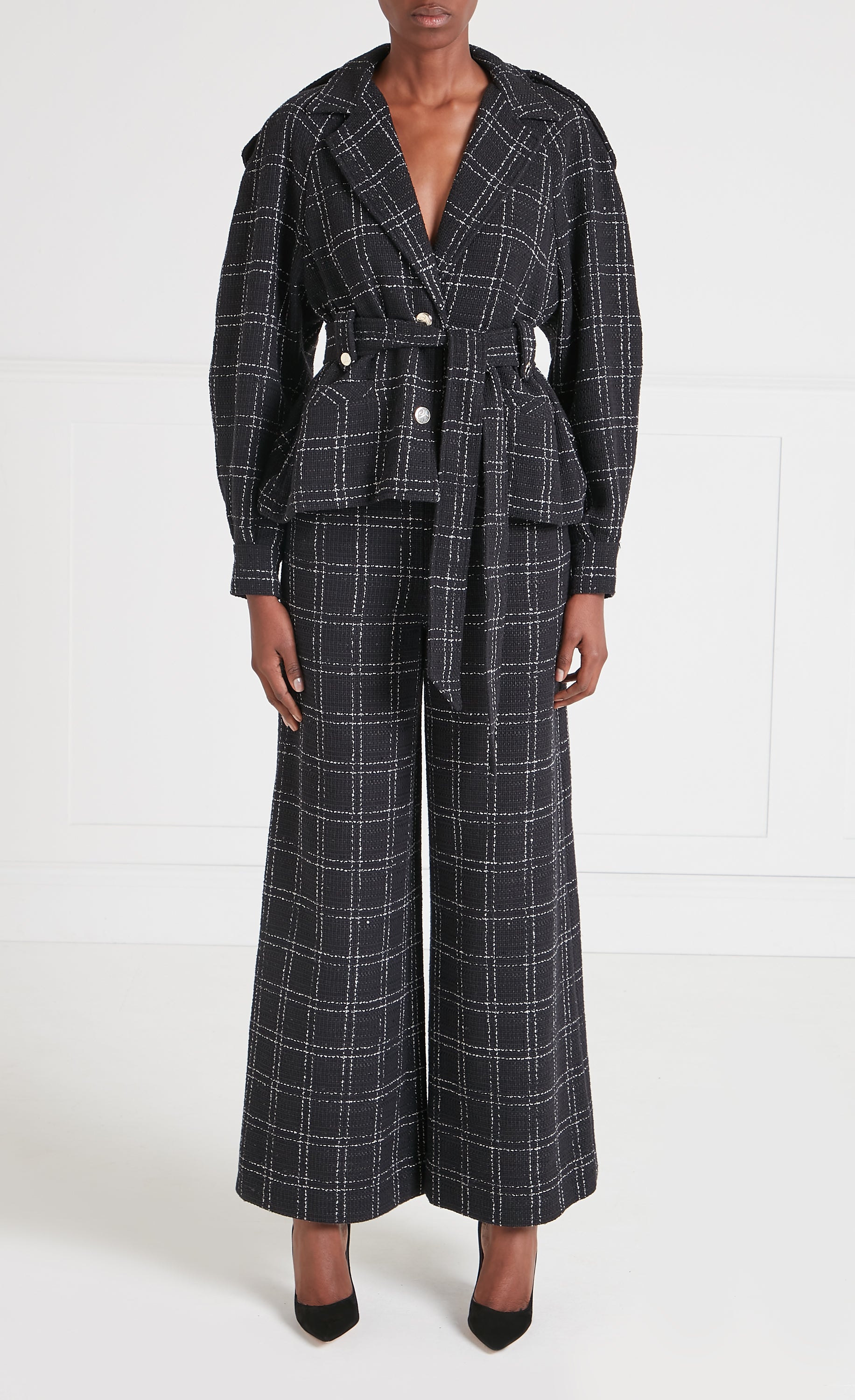 Colonel Belted Jacket - Black Check