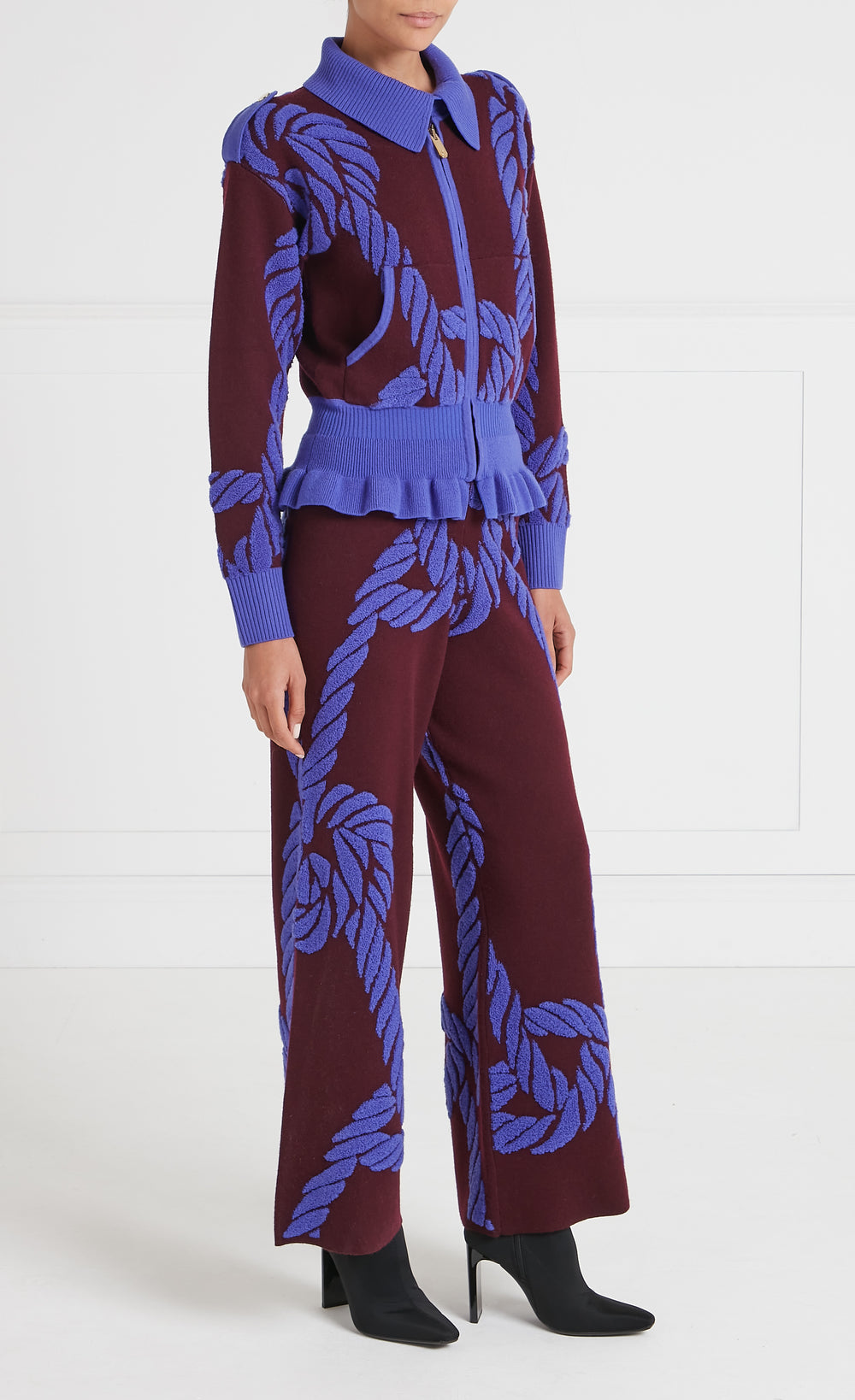 Rope Knit Trousers - Merlot
