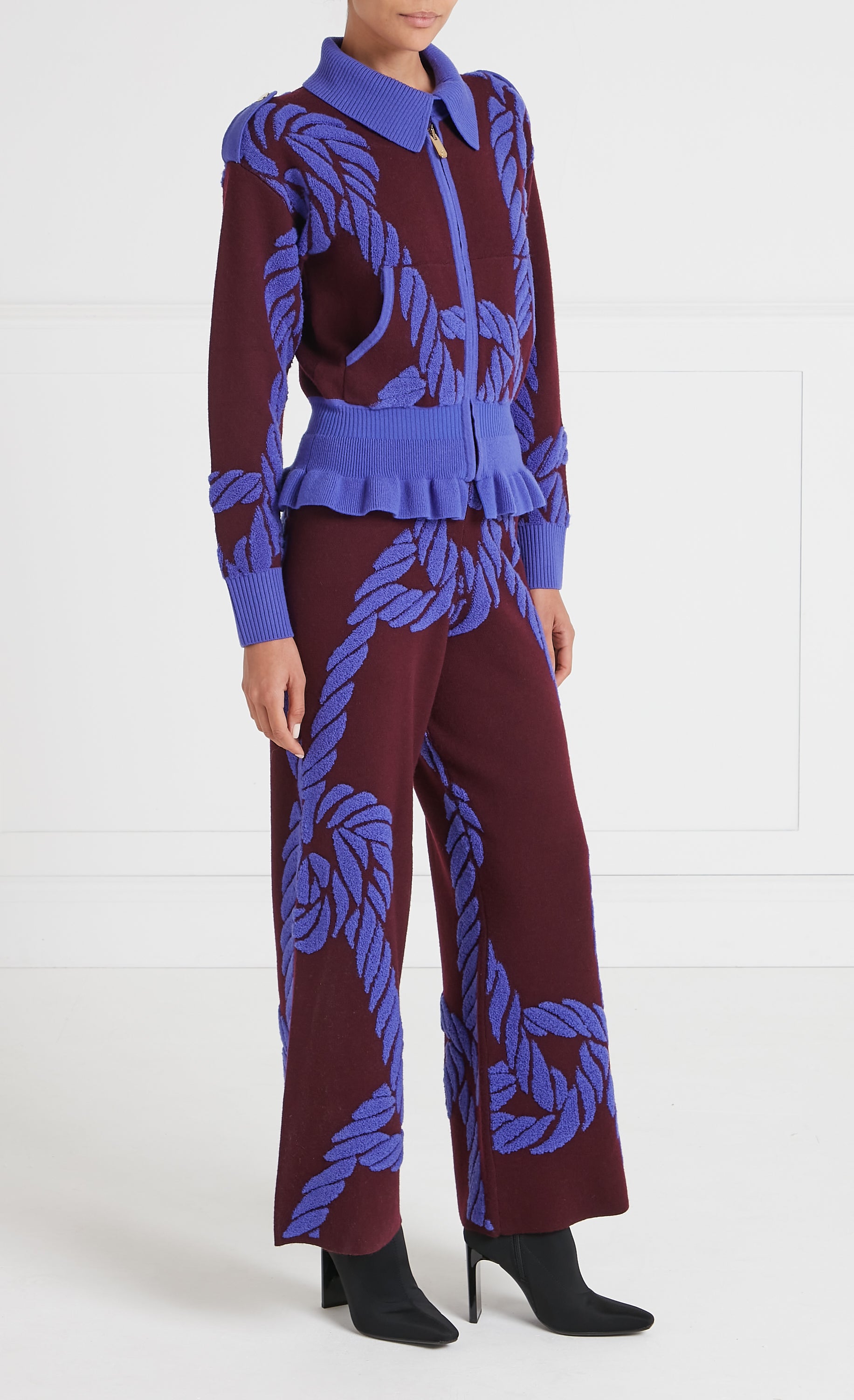 Rope Knit Trousers - Merlot