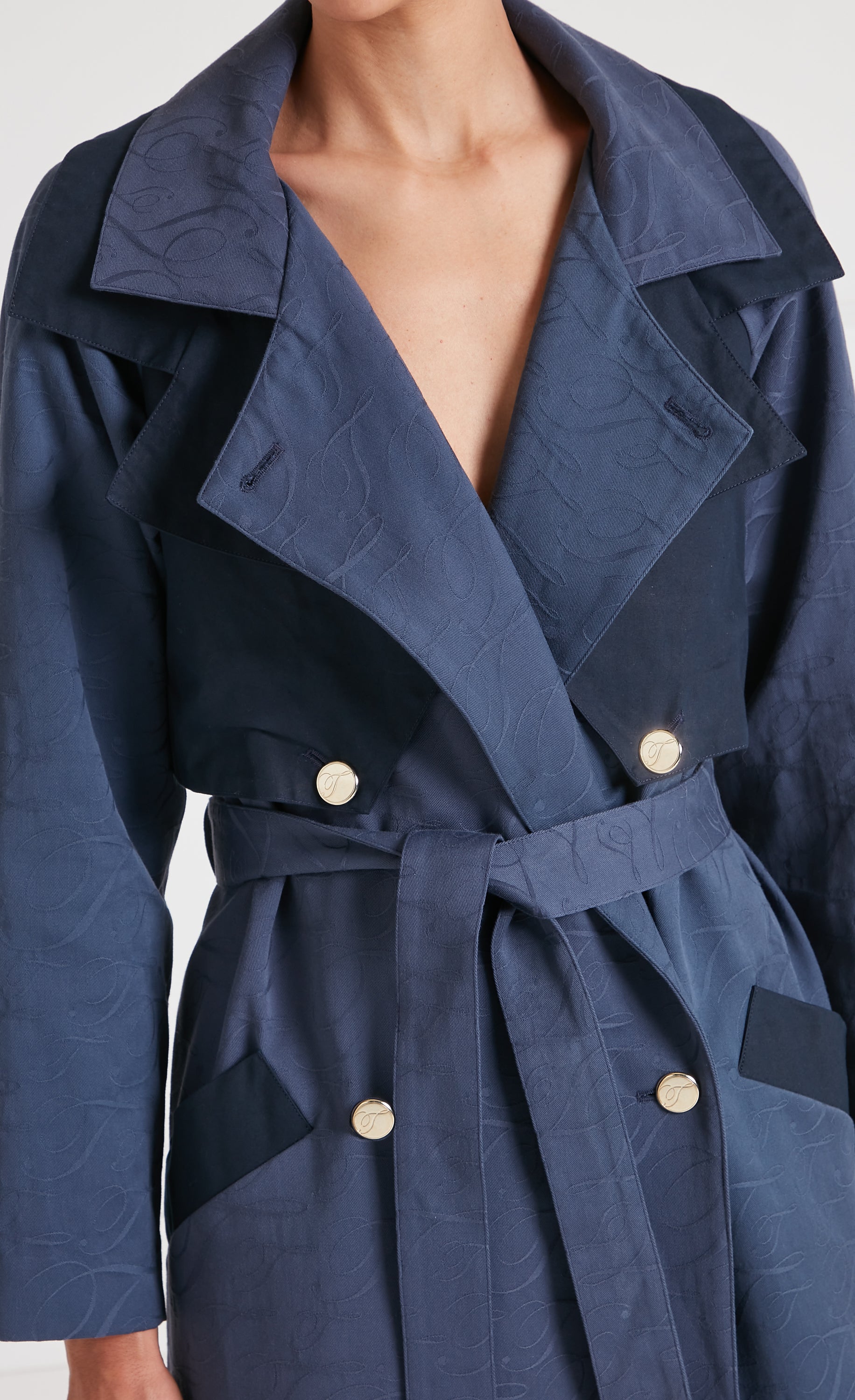Victory Trench Coat - Sea Blue