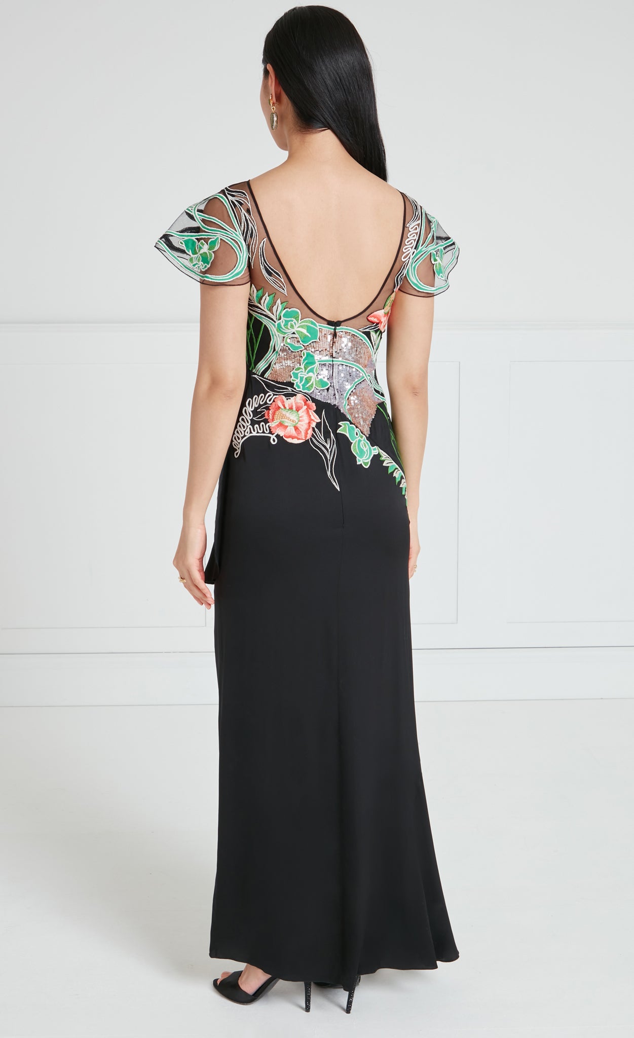 Gracia Ruffle Gown - Black