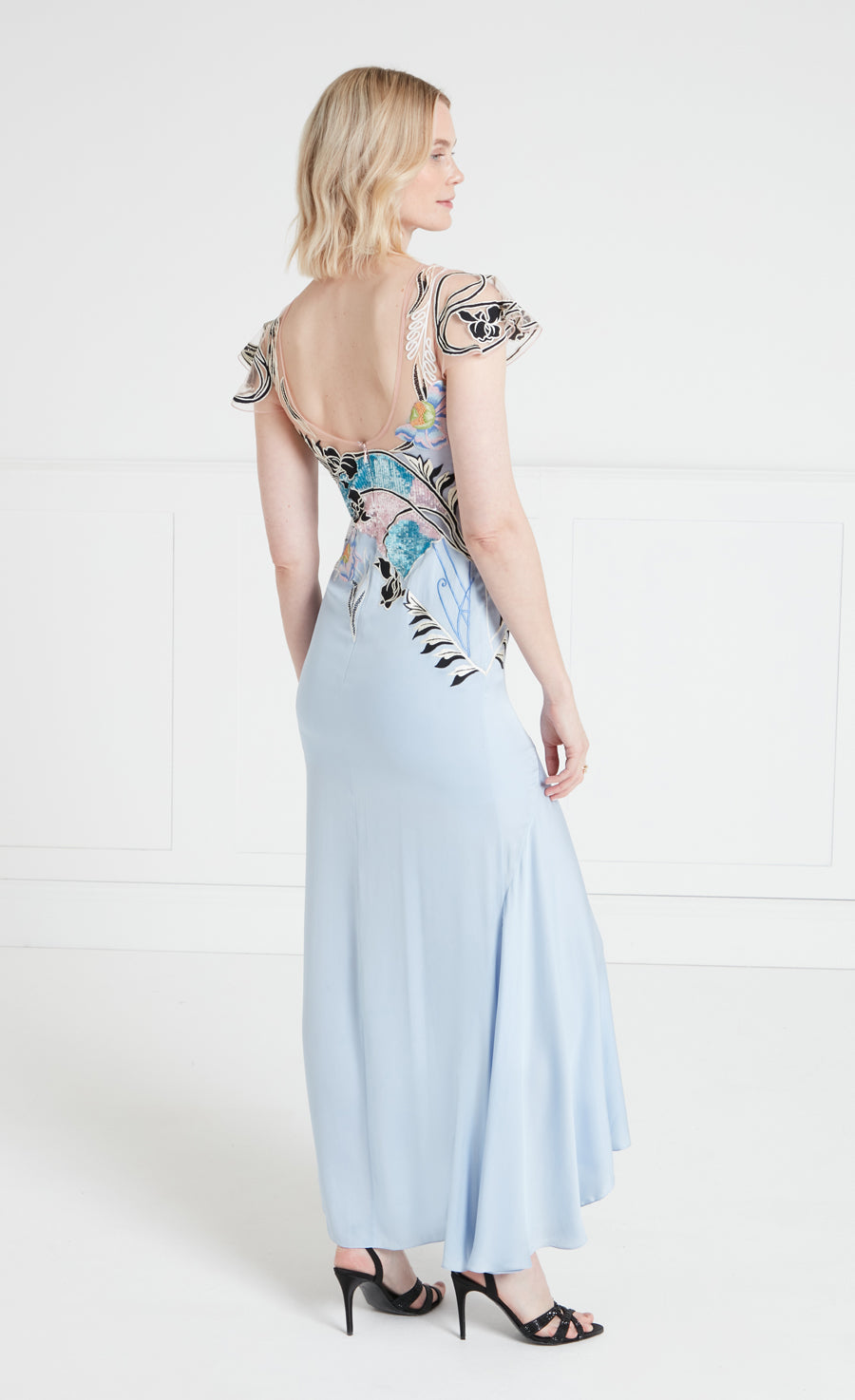 Gracia Ruffle Gown - Powder Blue