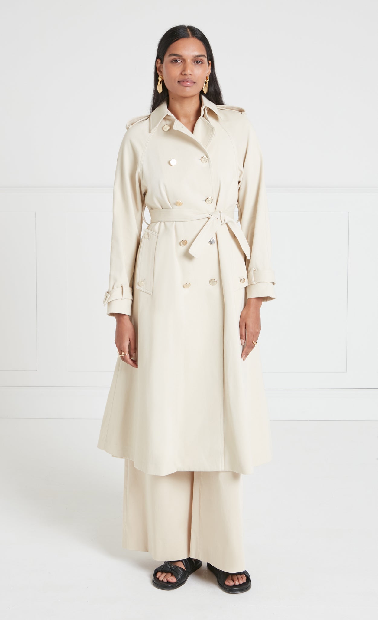 Javier Trench Coat - Sandy Cream