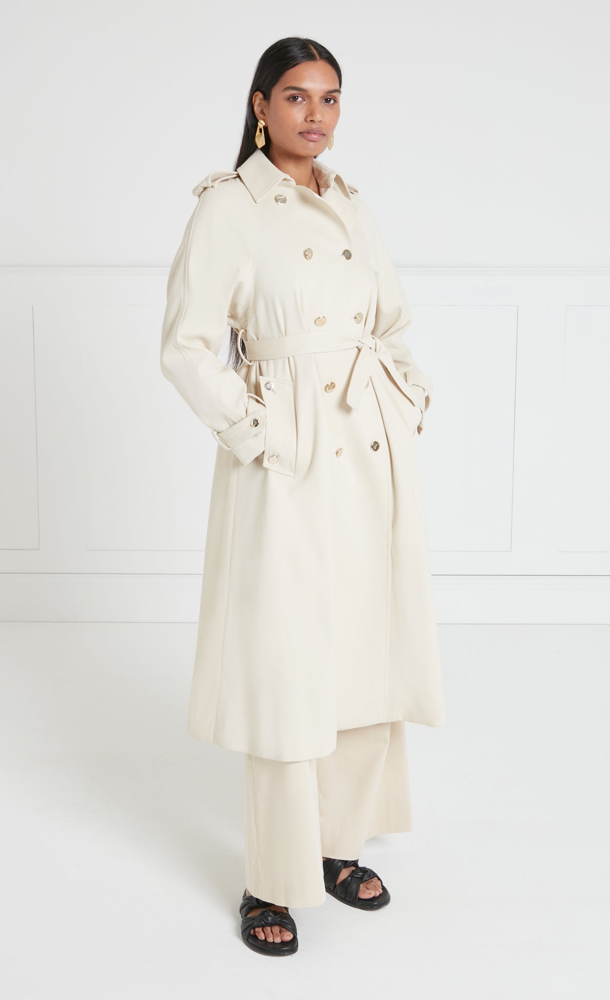 Javier Trench Coat - Sandy Cream