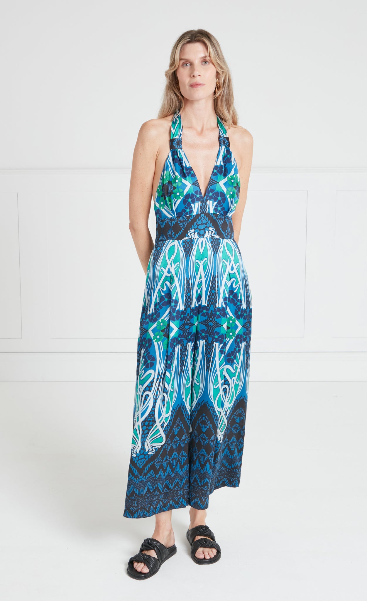 Monikh Jumpsuit - Blue/Green Mix