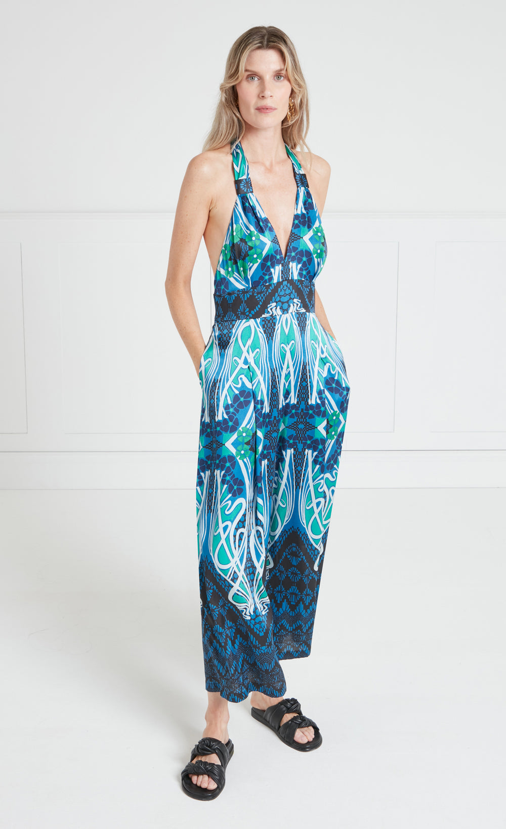 Monikh Jumpsuit - Blue/Green Mix