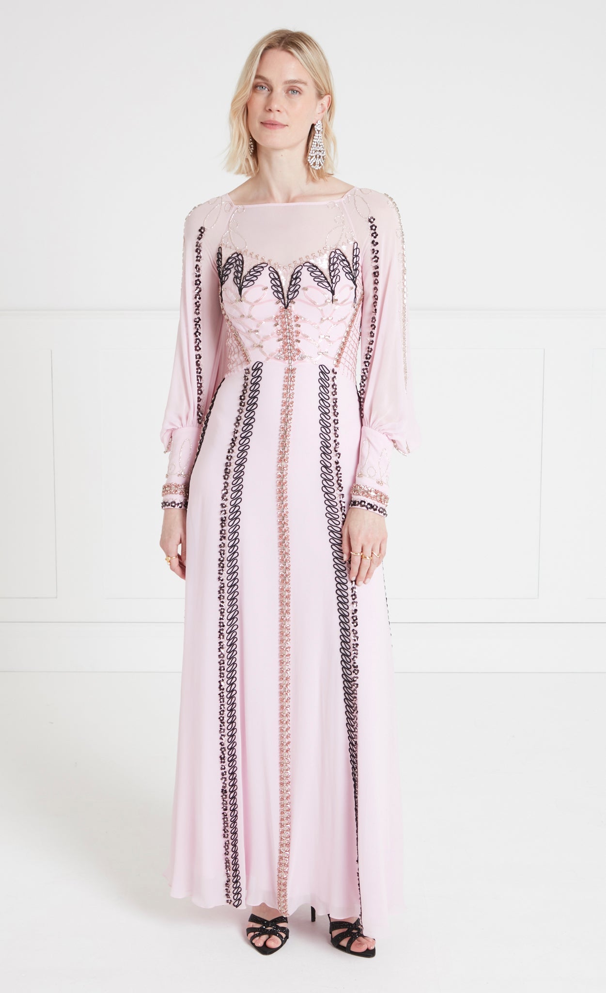 temperley london pink dress Sofia Sleeved Dress