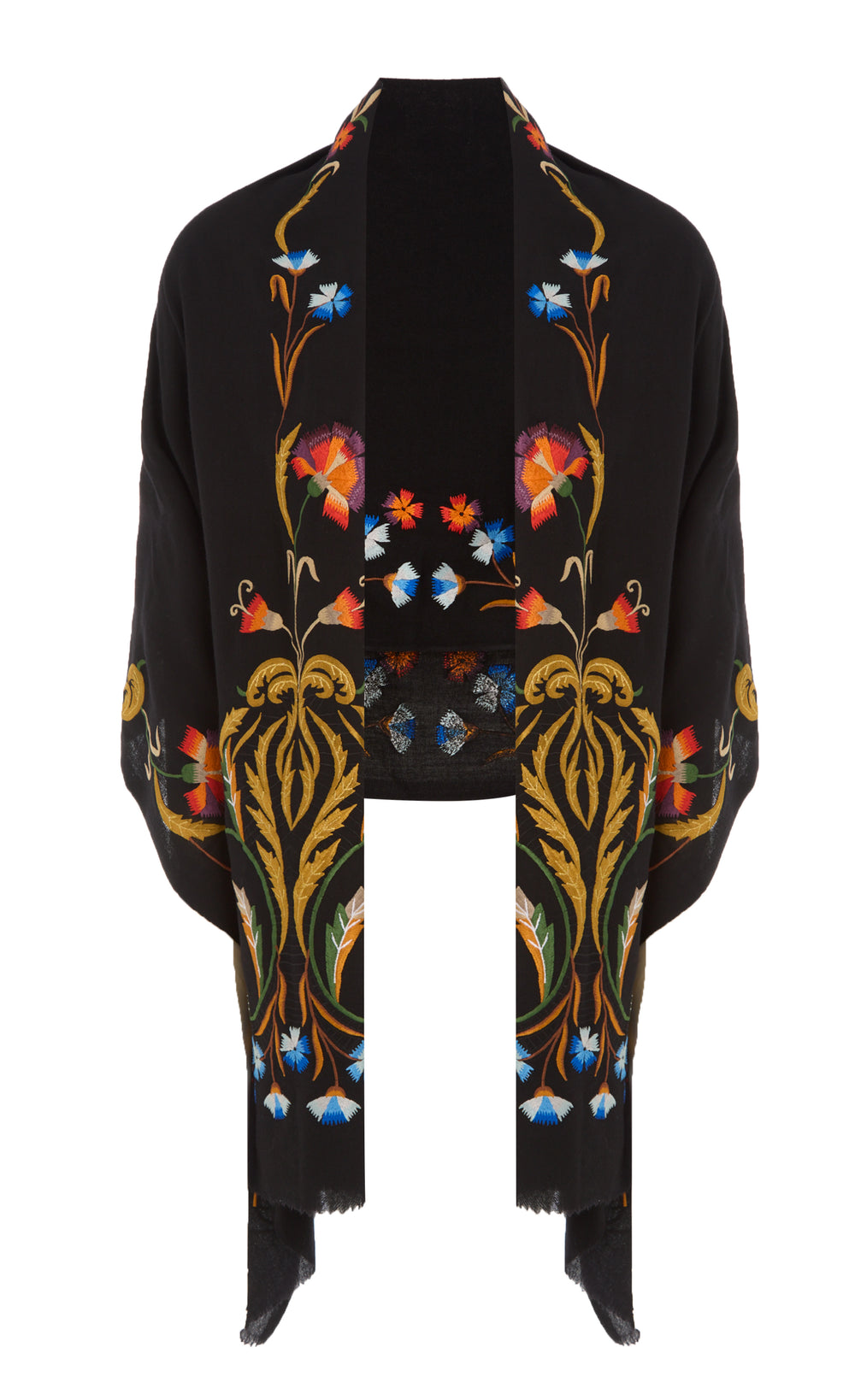 Toledo Embroidered Scarf - Black Mix