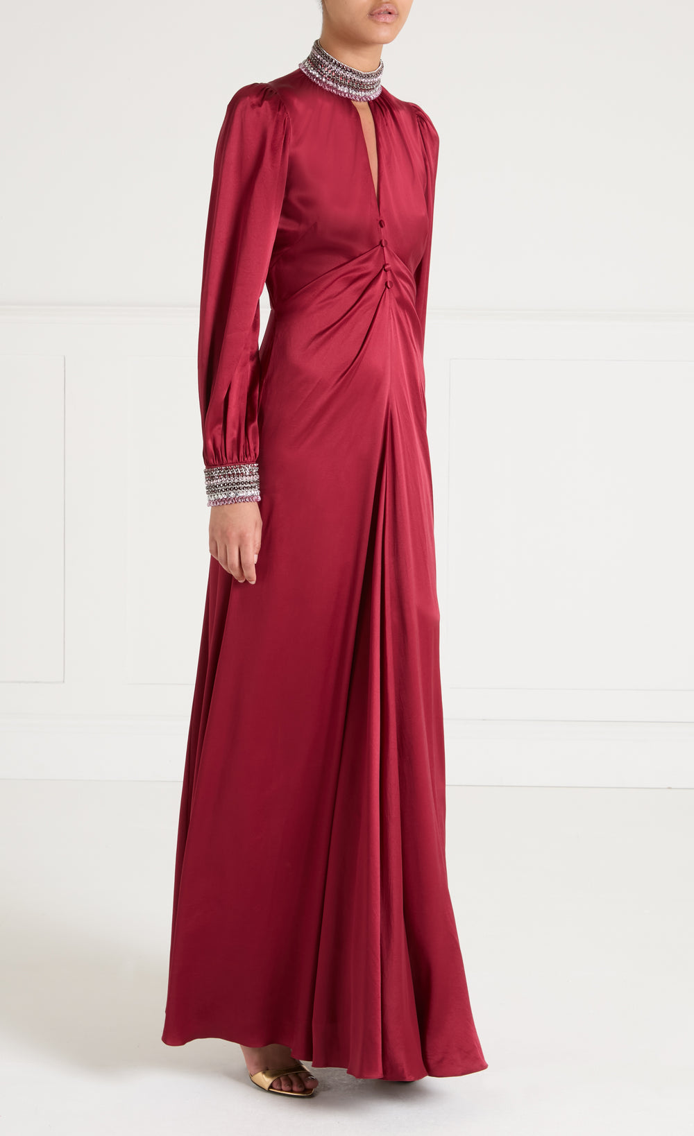 Beatrice Sleeved Gown - Claret