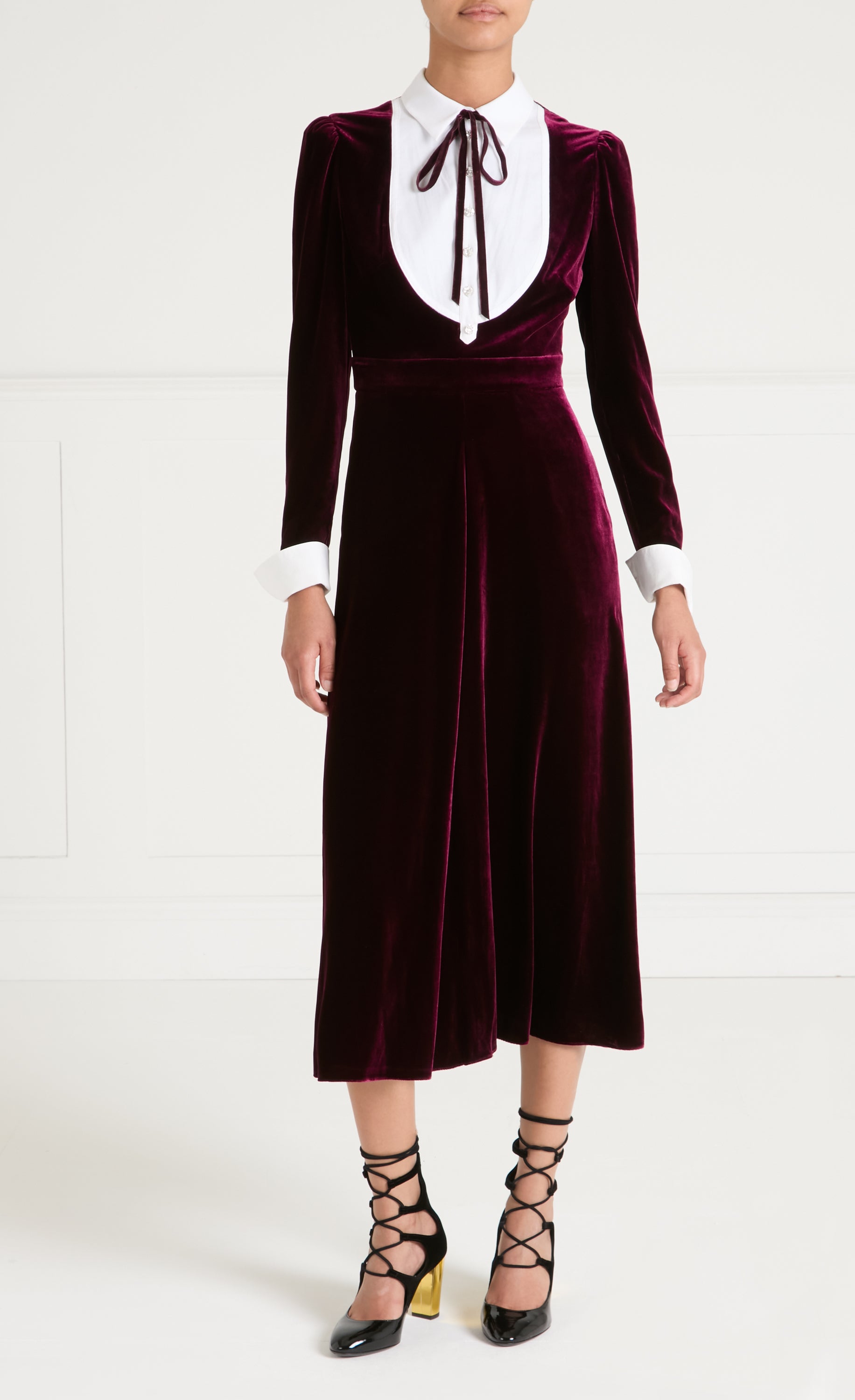 Pompidou Bib Dress - Claret