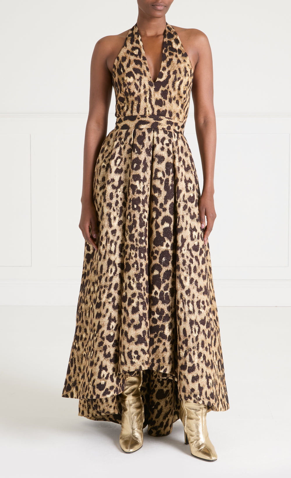 Amara V-Neck Dress - Gold
