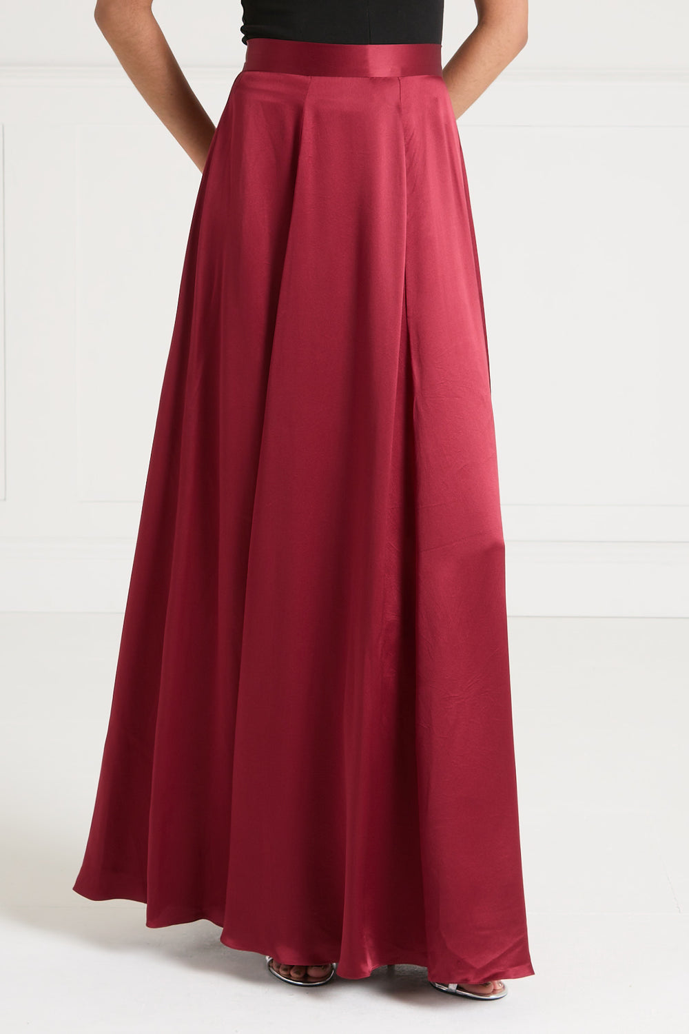 Amerie Satin Skirt - Claret